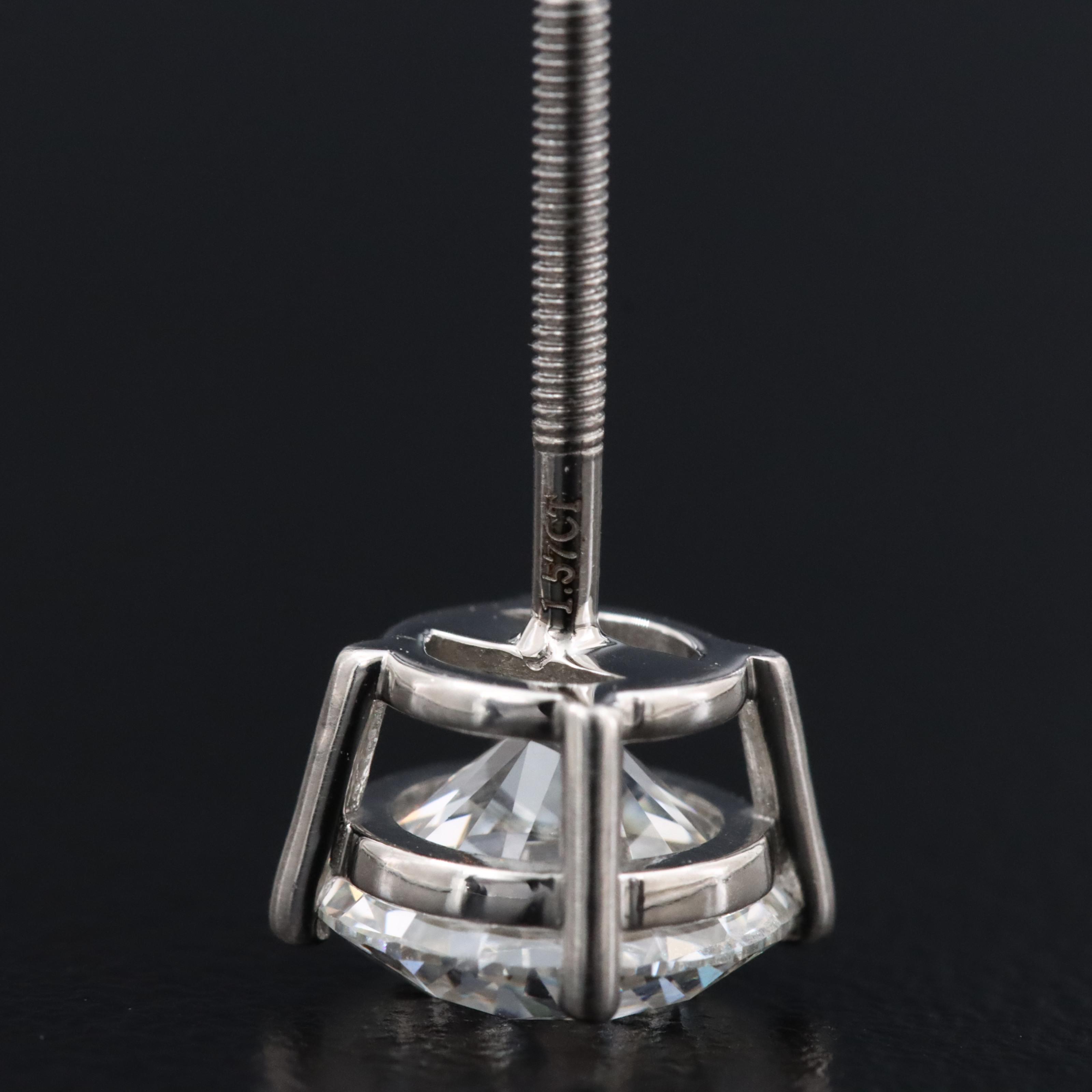 Platinum 3.13 CTW Lab Grown Diamond Stud Earrings with IGI Reports