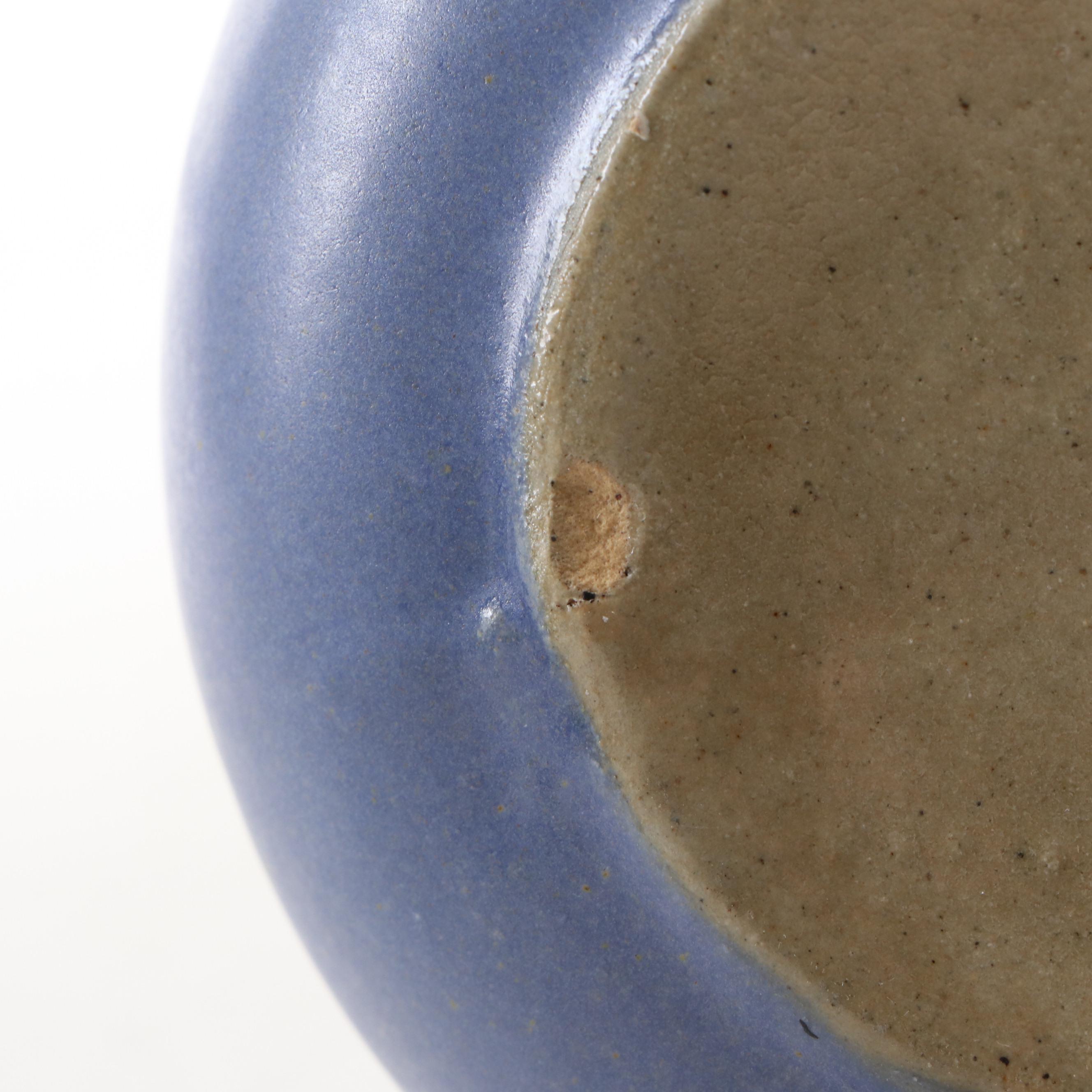 Rookwood and Zanesville Pottery Matte Blue Ceramic Vases, Early to Mid-20th C.