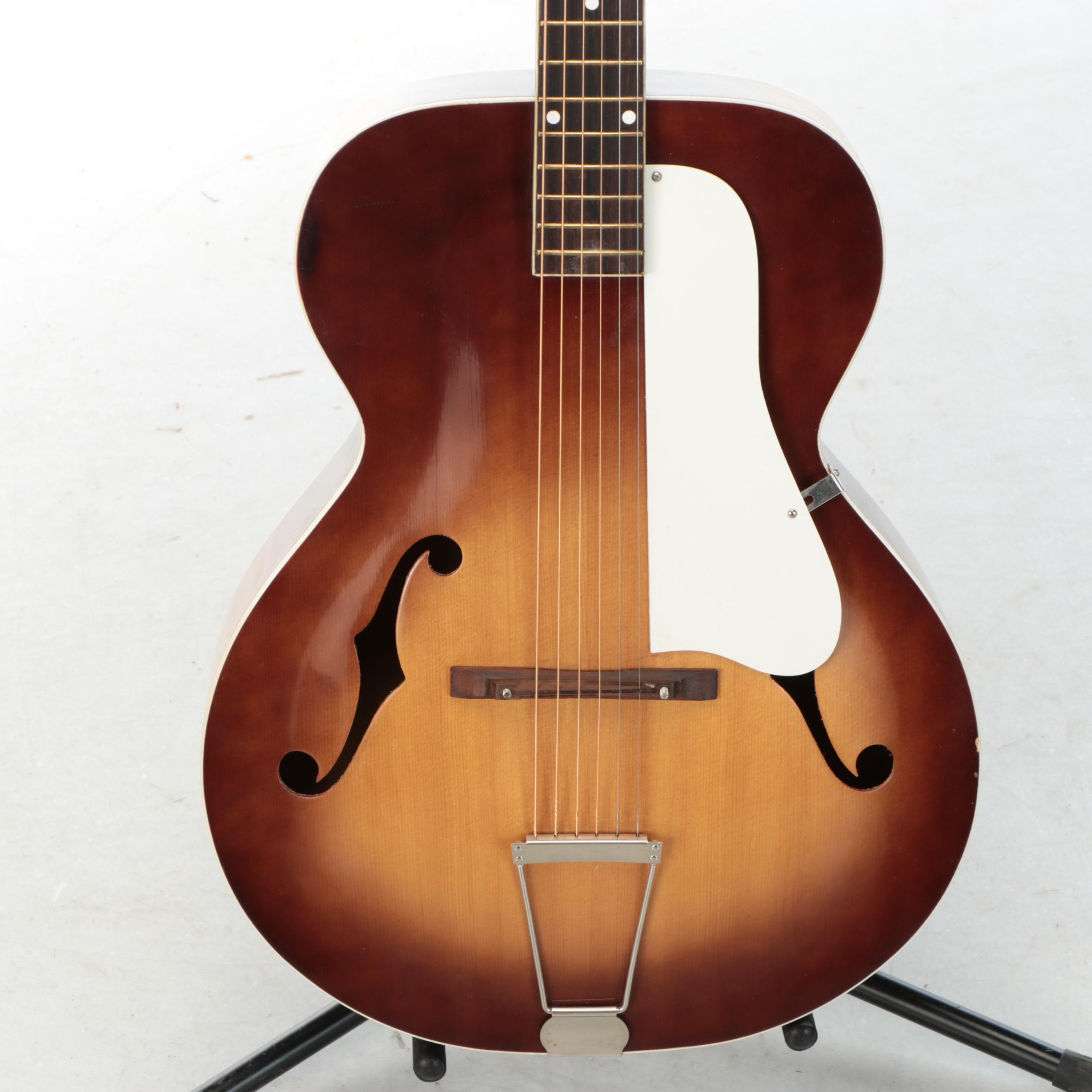 Unbranded Spruce Archtop Sunburst Acoustic Guitar, Mid-20th Century