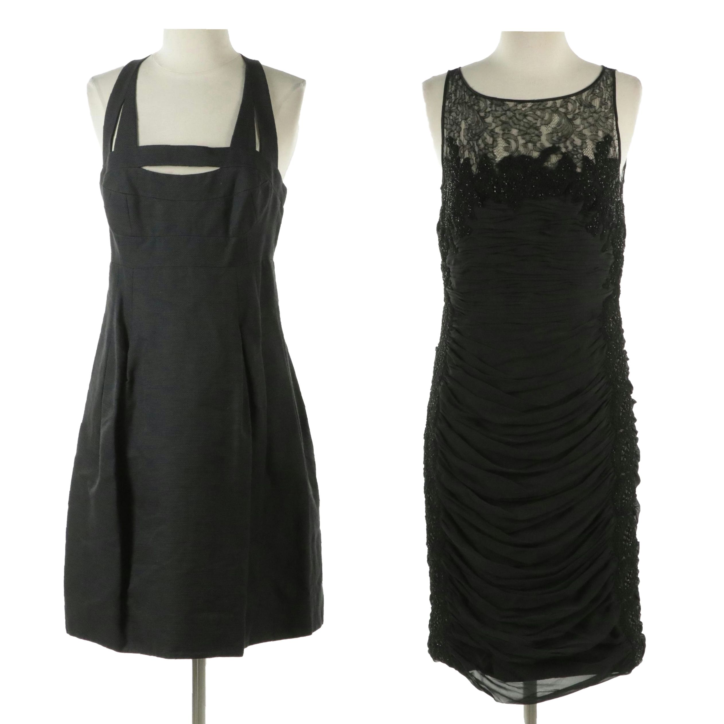 Carmen Marc Valvo Sequin Lace Ruched Silk Dress, Lida Baday Pleated Cotton Dress