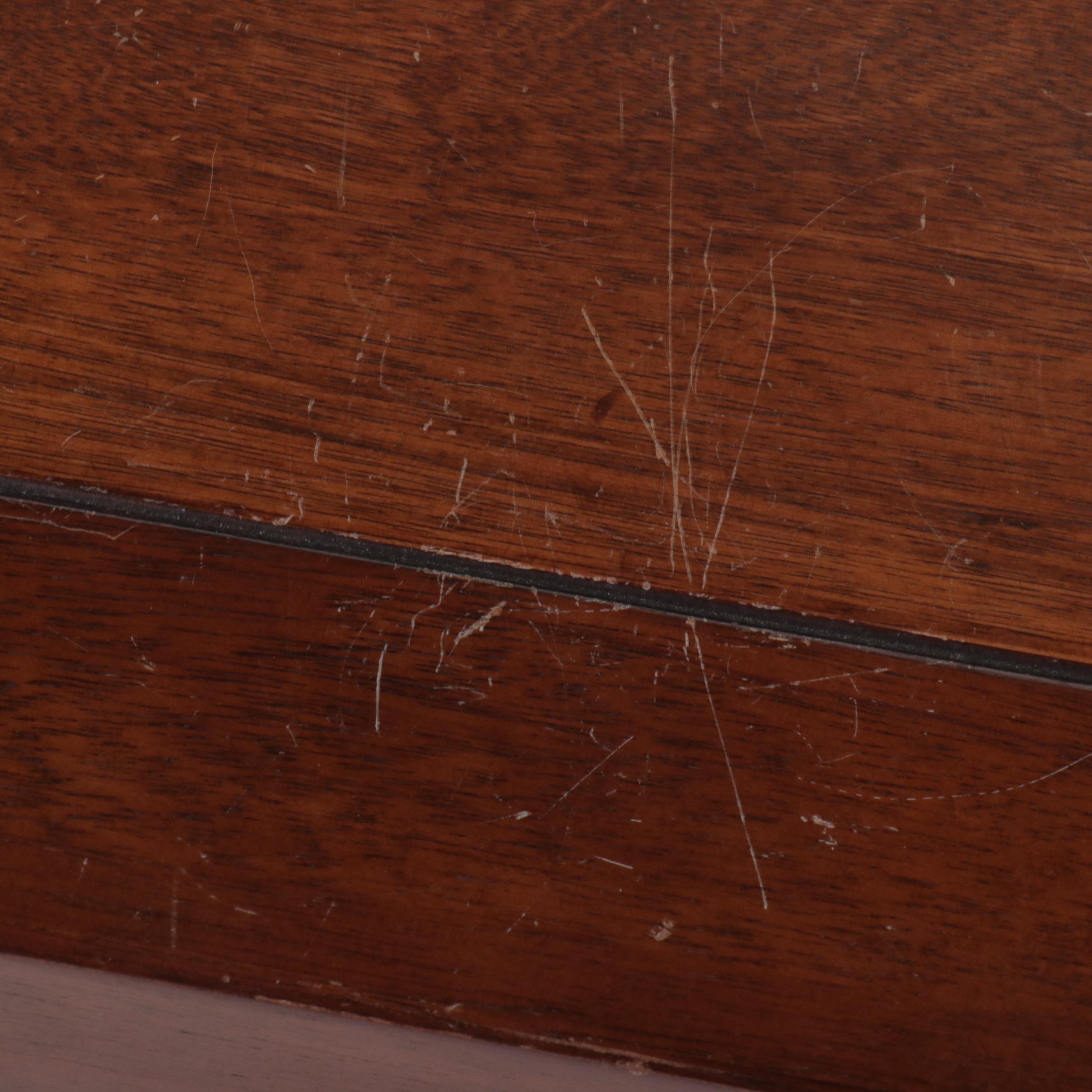 Contemporary Mahogany Finish Three-Tier Console Table