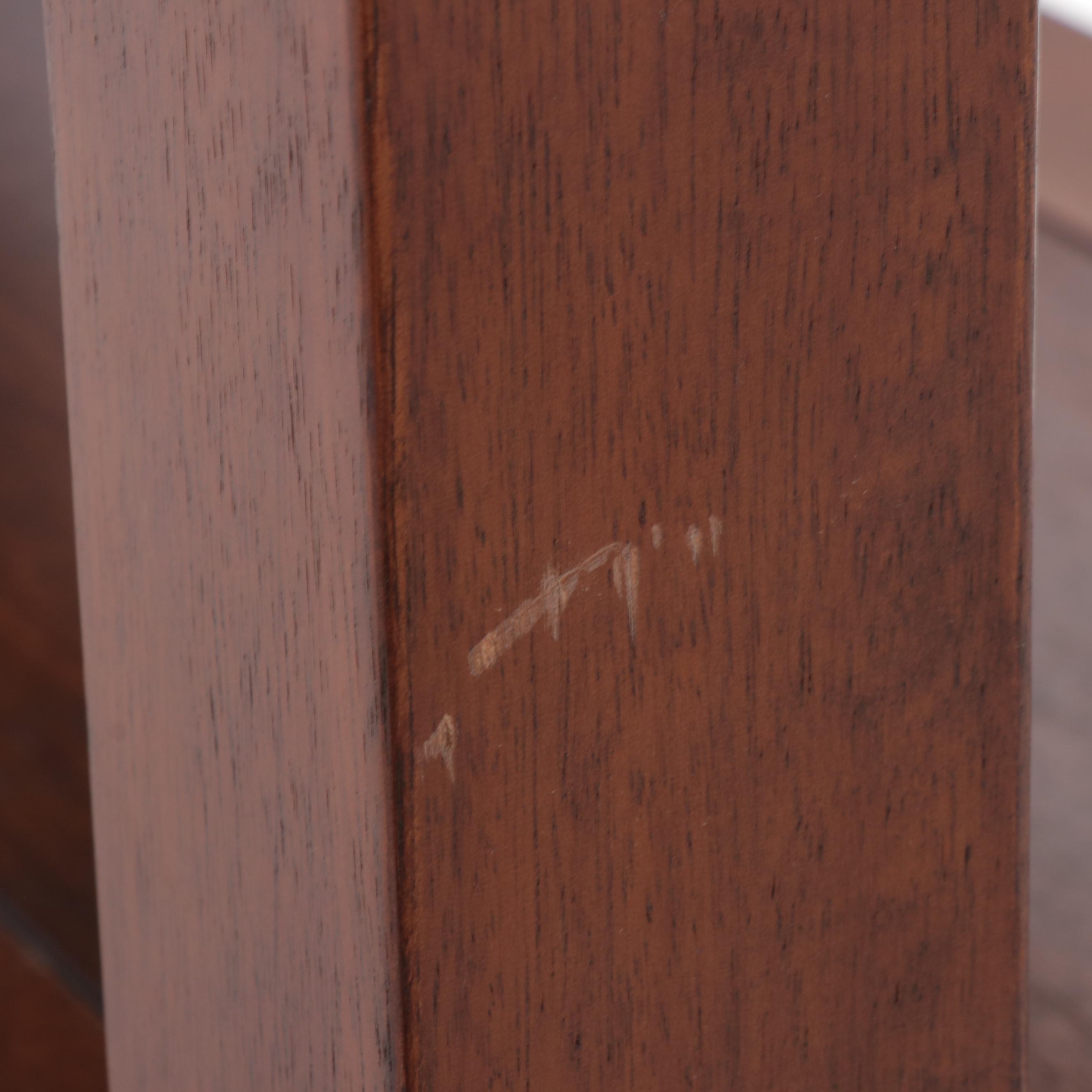 Contemporary Mahogany Finish Three-Tier Console Table