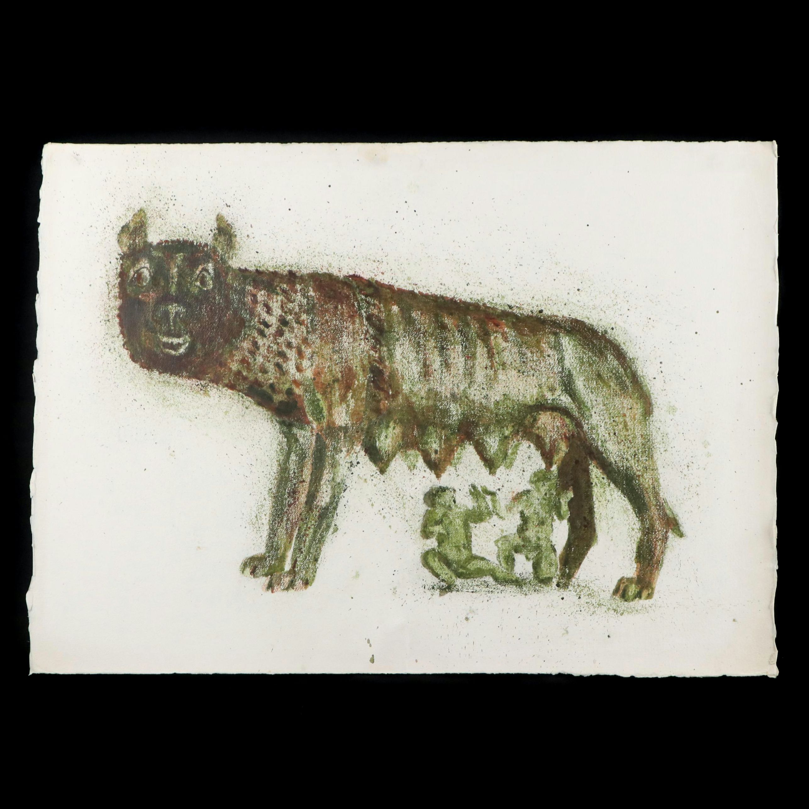 Chris Ritter Modernist Capitoline Wolf Watercolor, Circa 1940