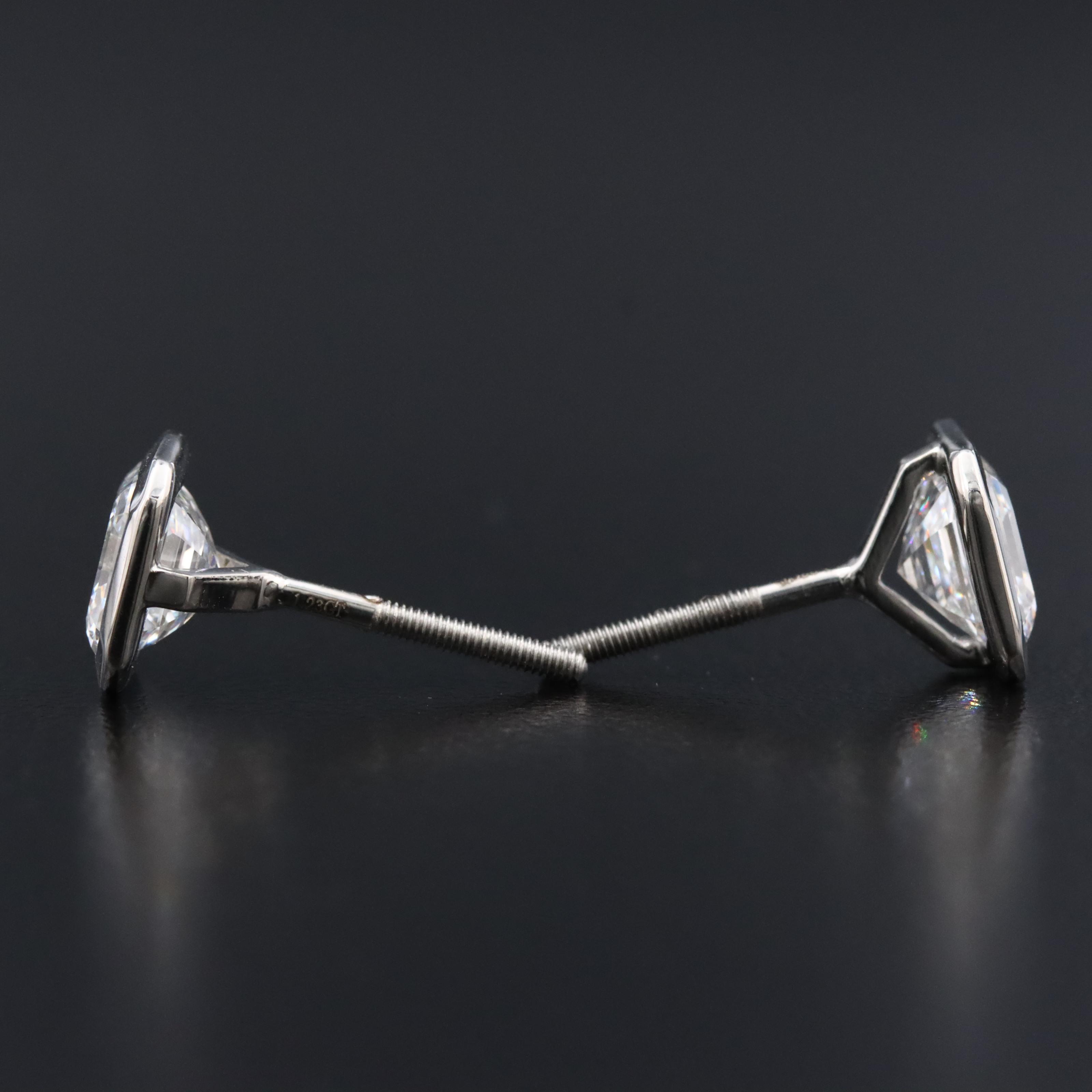 Platinum 2.45 CTW Lab Grown Diamond Stud Earring with IGI Reports