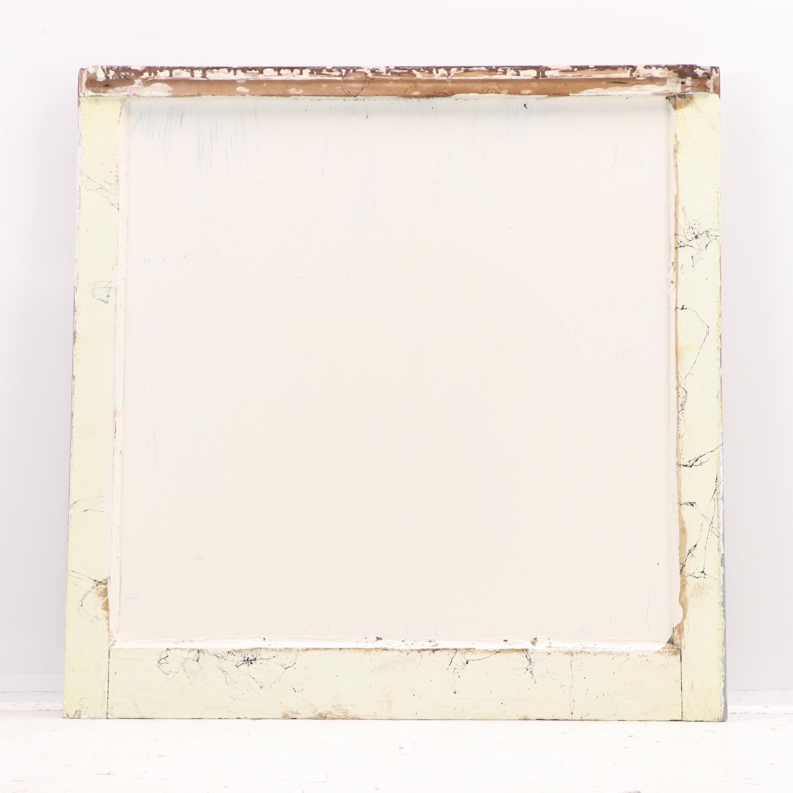 Reverse Painted Blue Moon Advertising Window Pane