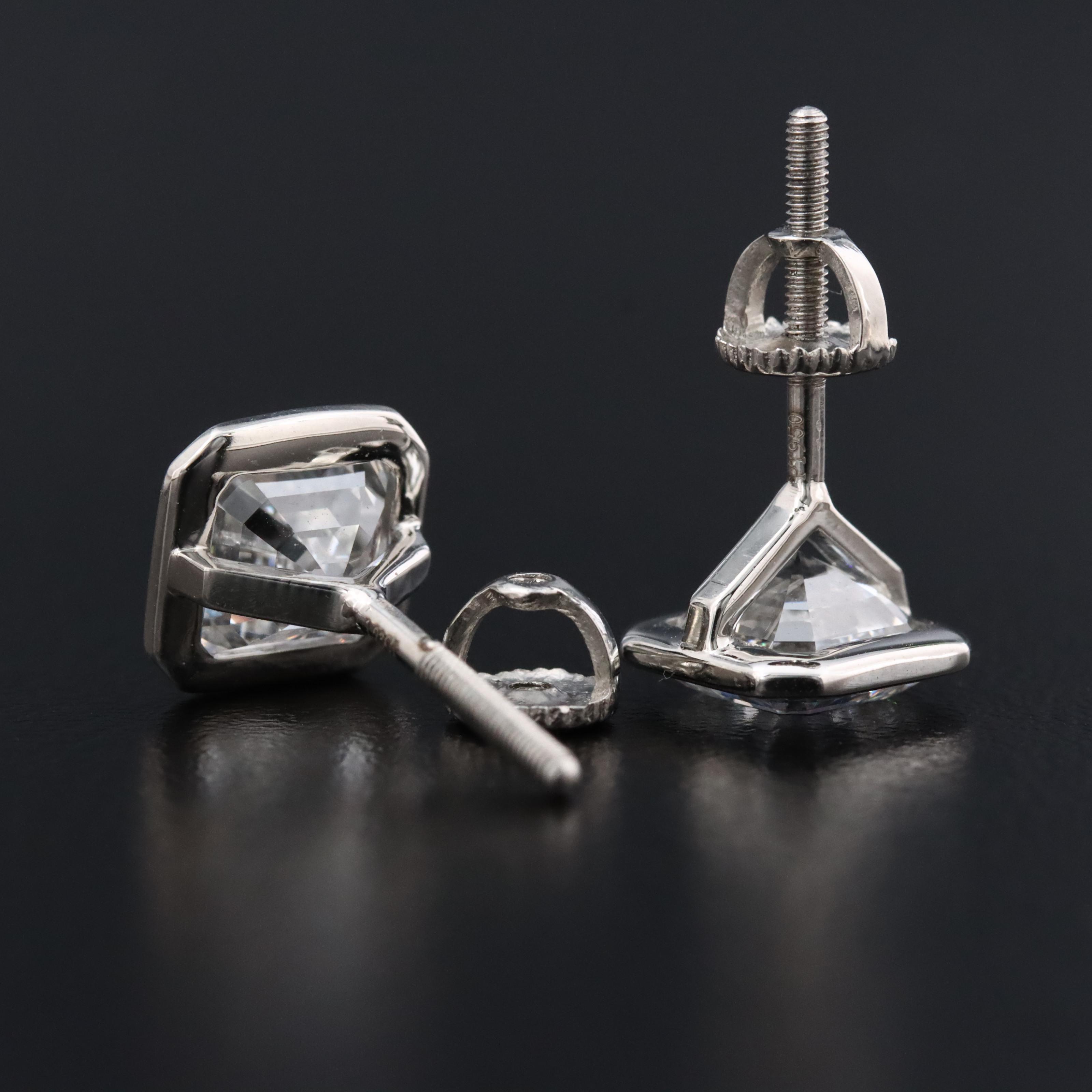 Platinum 2.45 CTW Lab Grown Diamond Stud Earring with IGI Reports