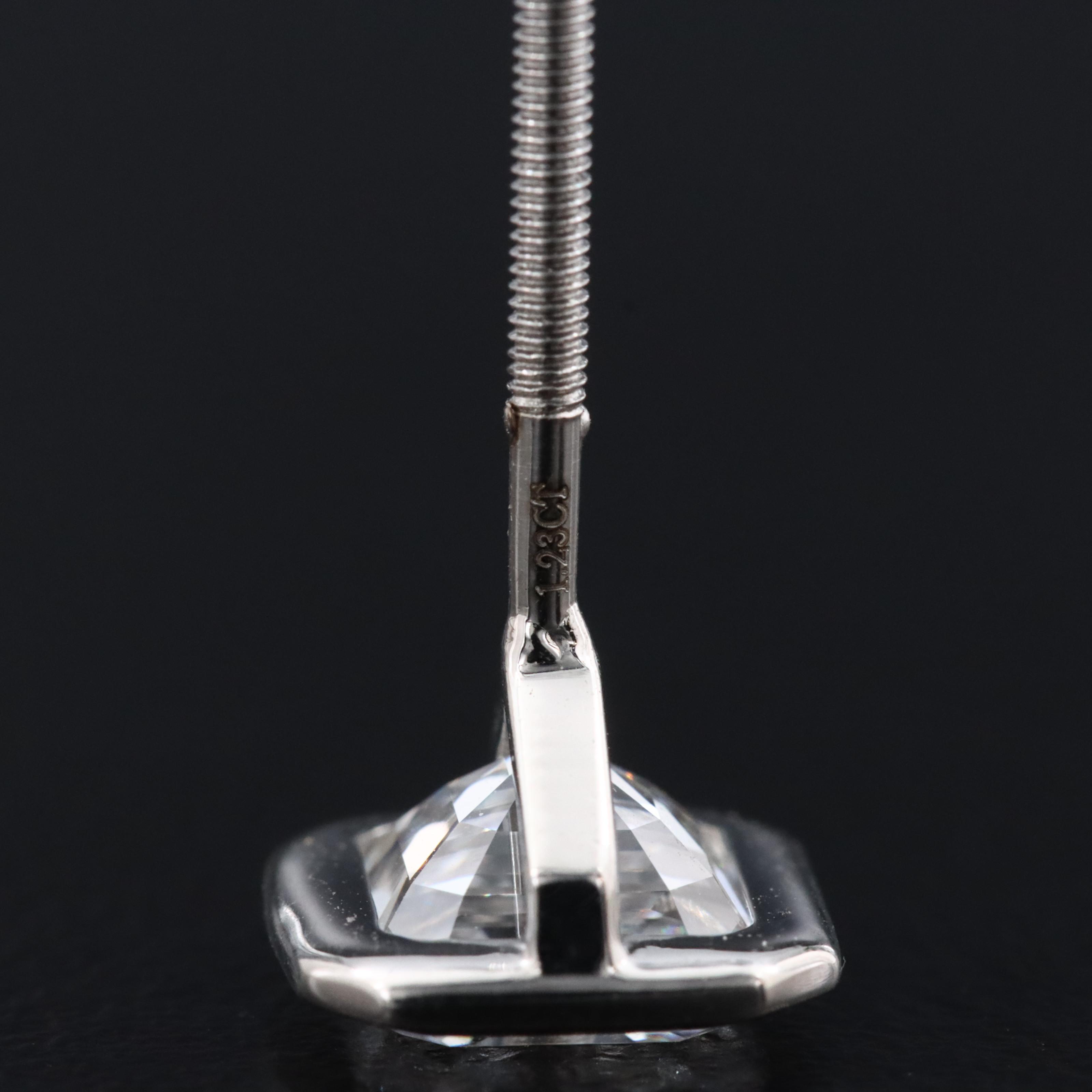 Platinum 2.45 CTW Lab Grown Diamond Stud Earring with IGI Reports