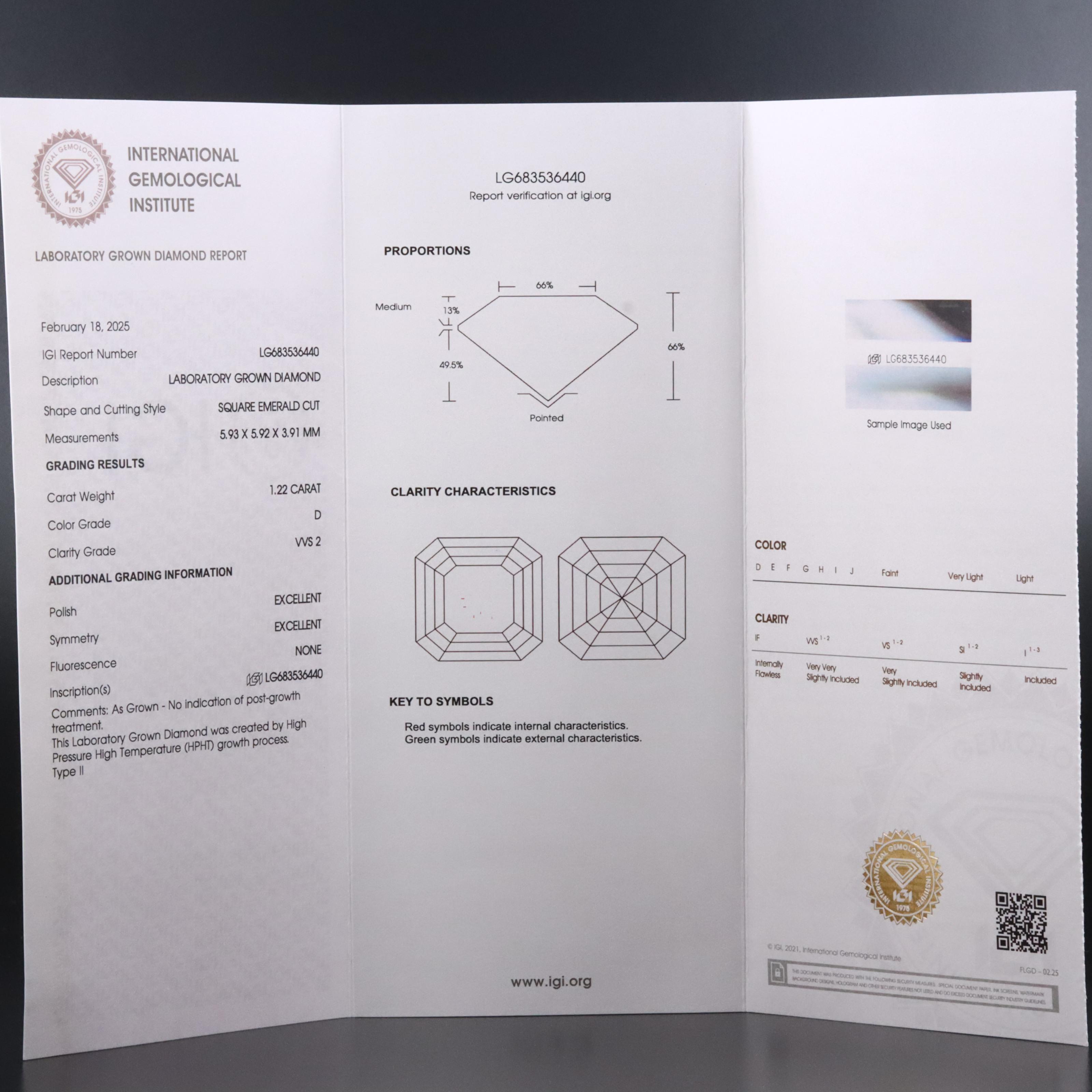 Platinum 2.45 CTW Lab Grown Diamond Stud Earring with IGI Reports