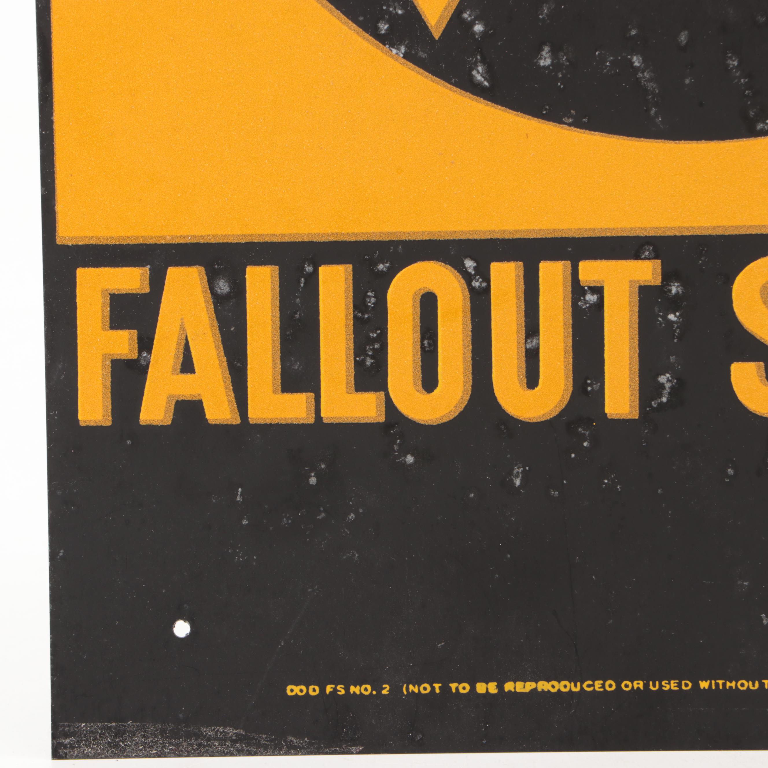 Metal Fallout Shelter Sign
