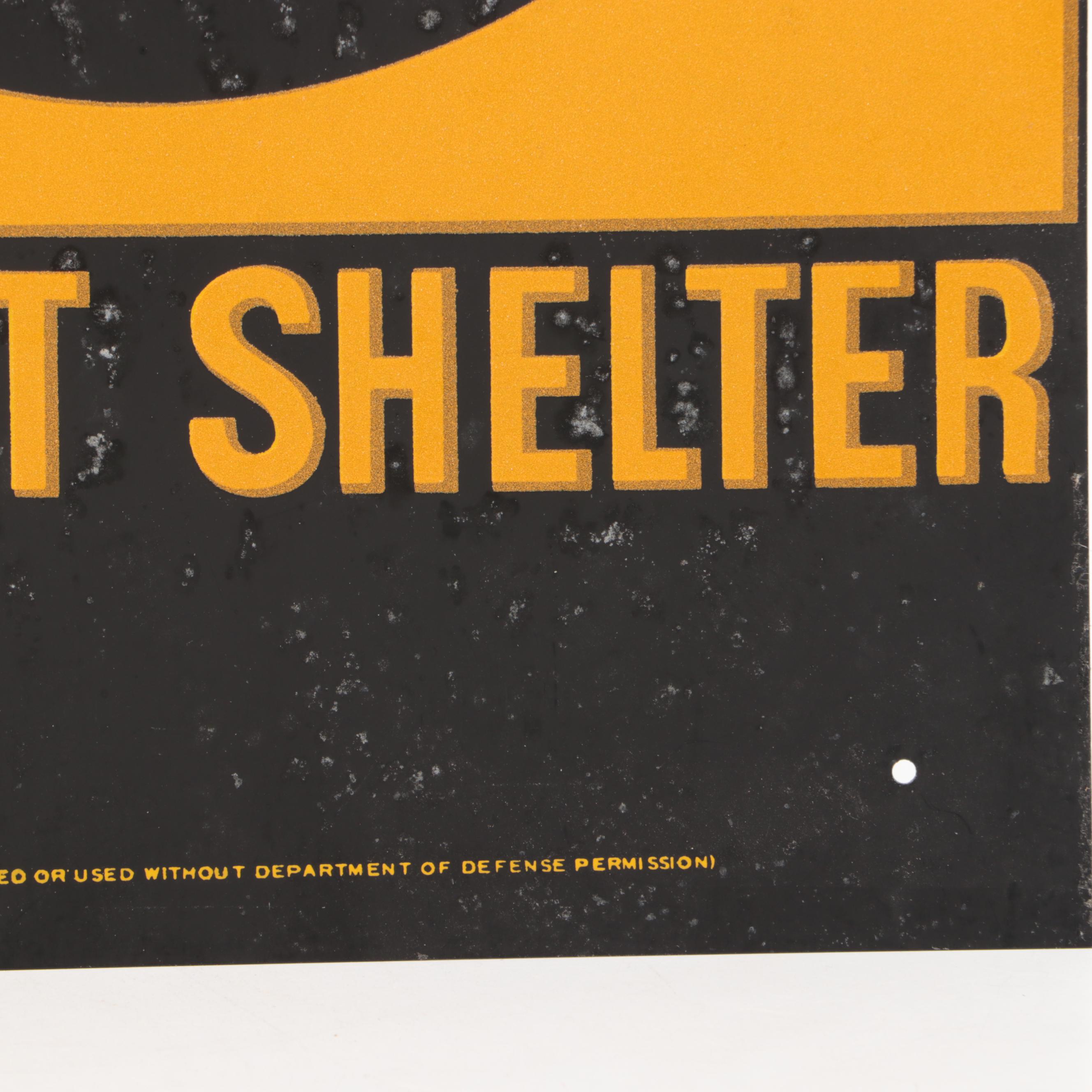 Metal Fallout Shelter Sign