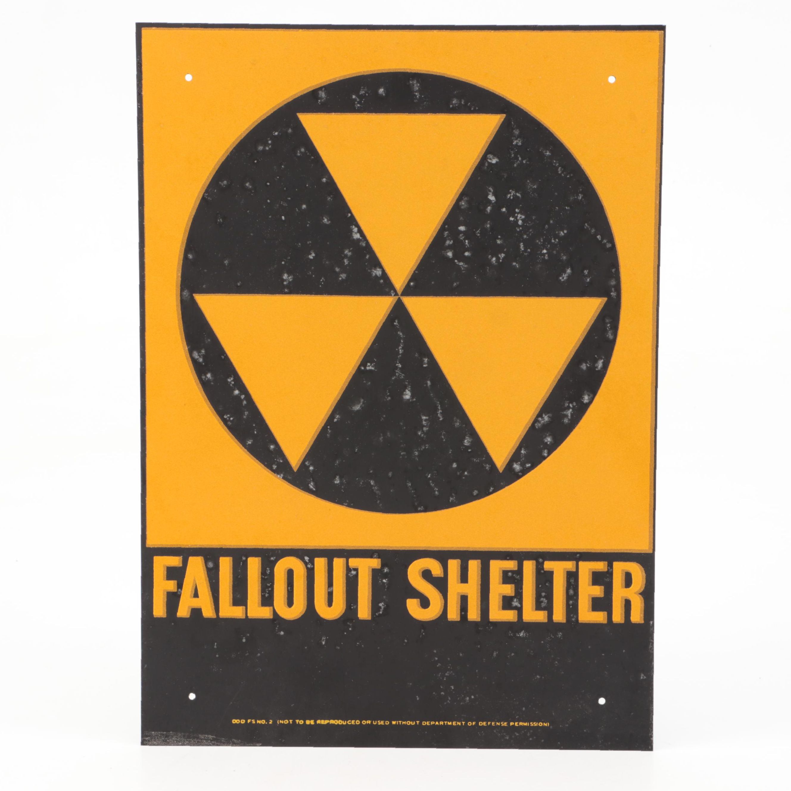 Metal Fallout Shelter Sign