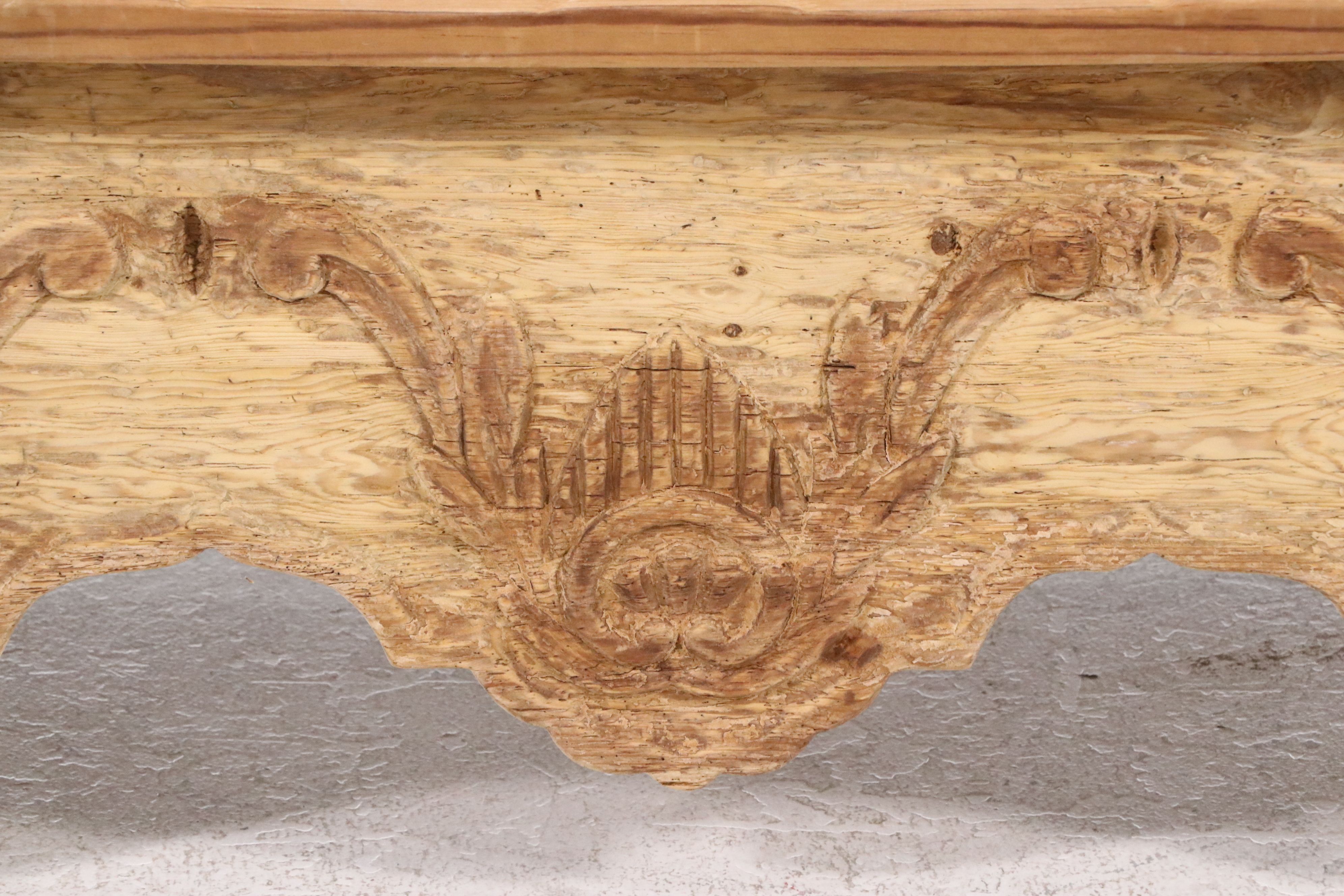 Rustic Mexican Carved Wood Bench