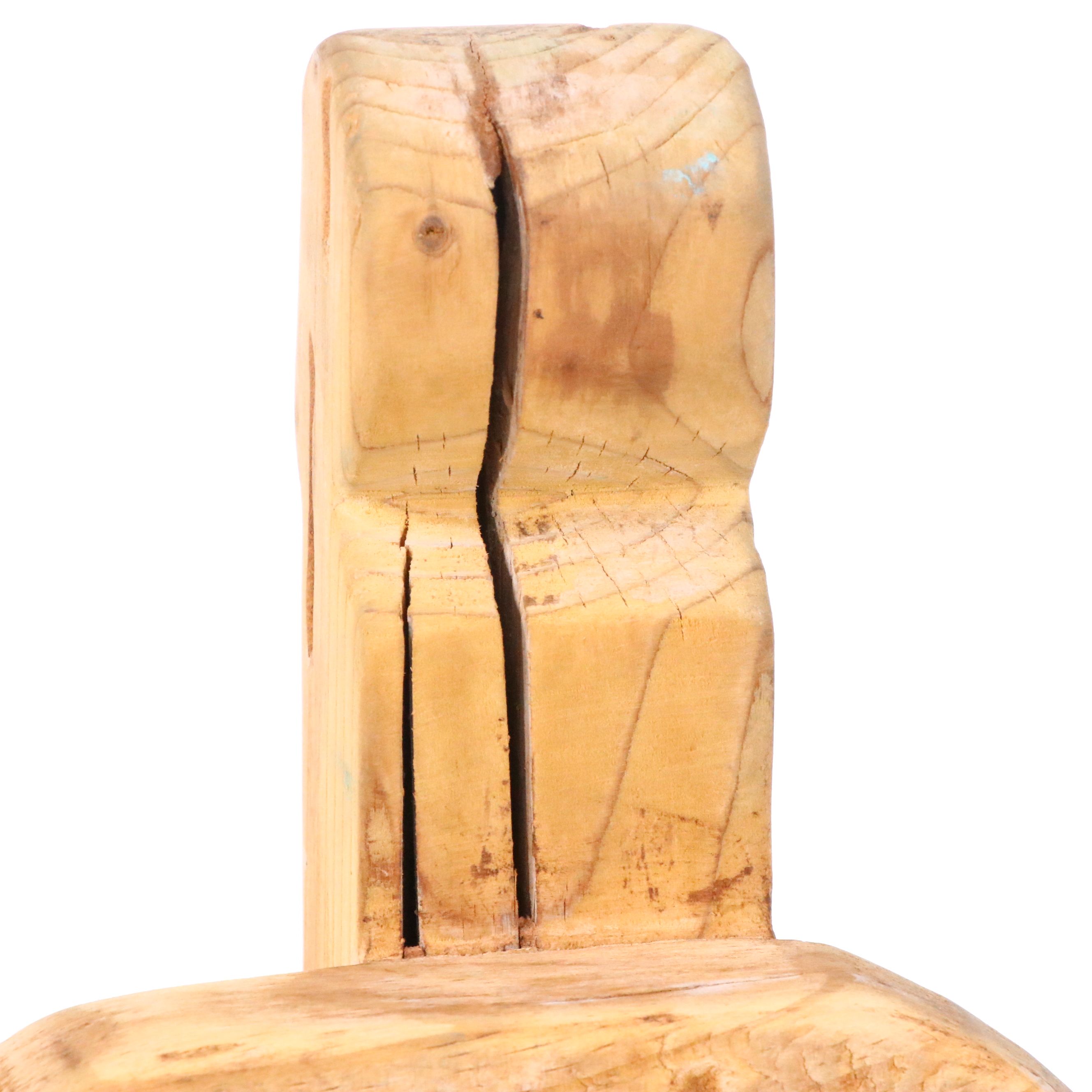 Rustic Mexican Carved Wood Bench