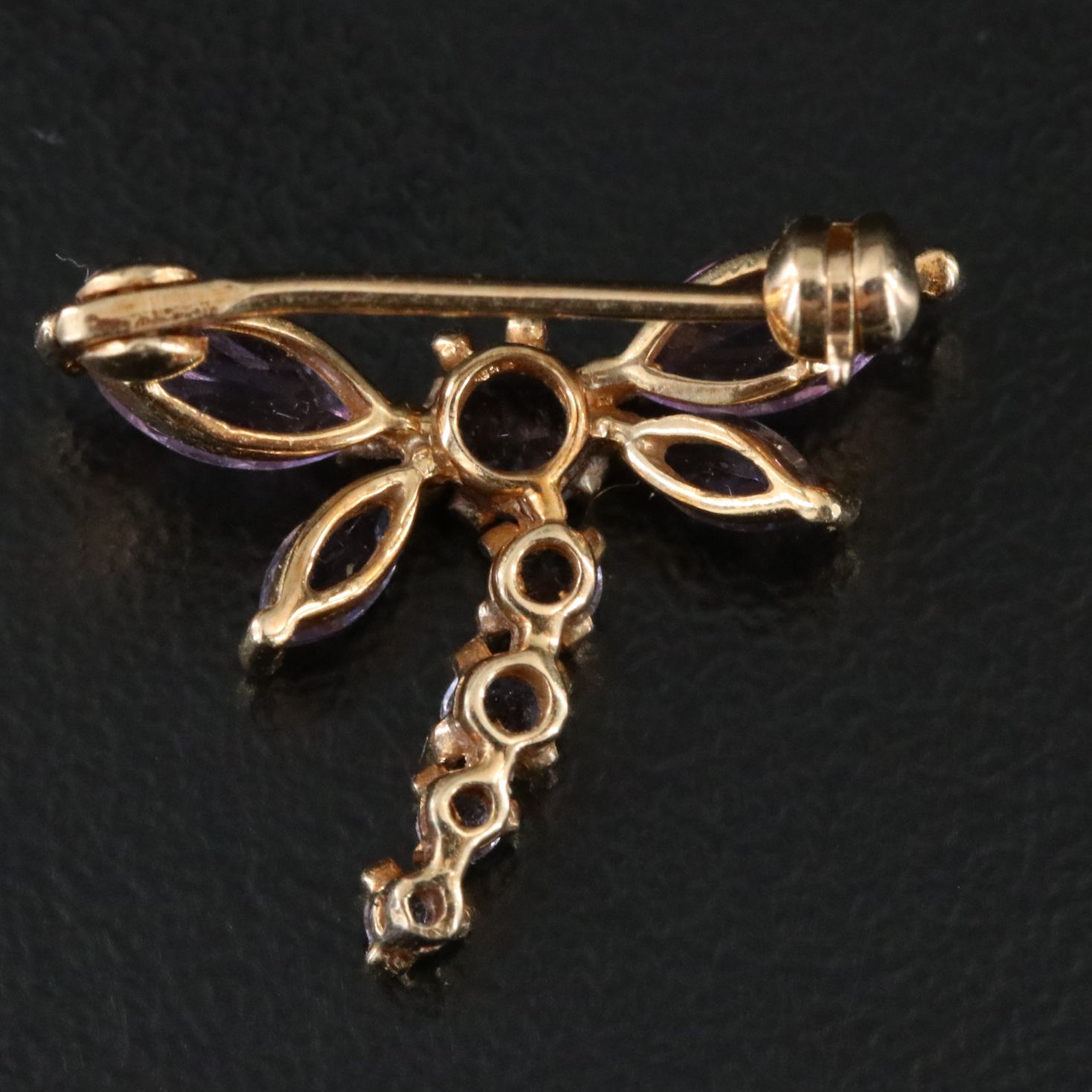 14K Amethyst and Tanzanite Dragonfly Brooch