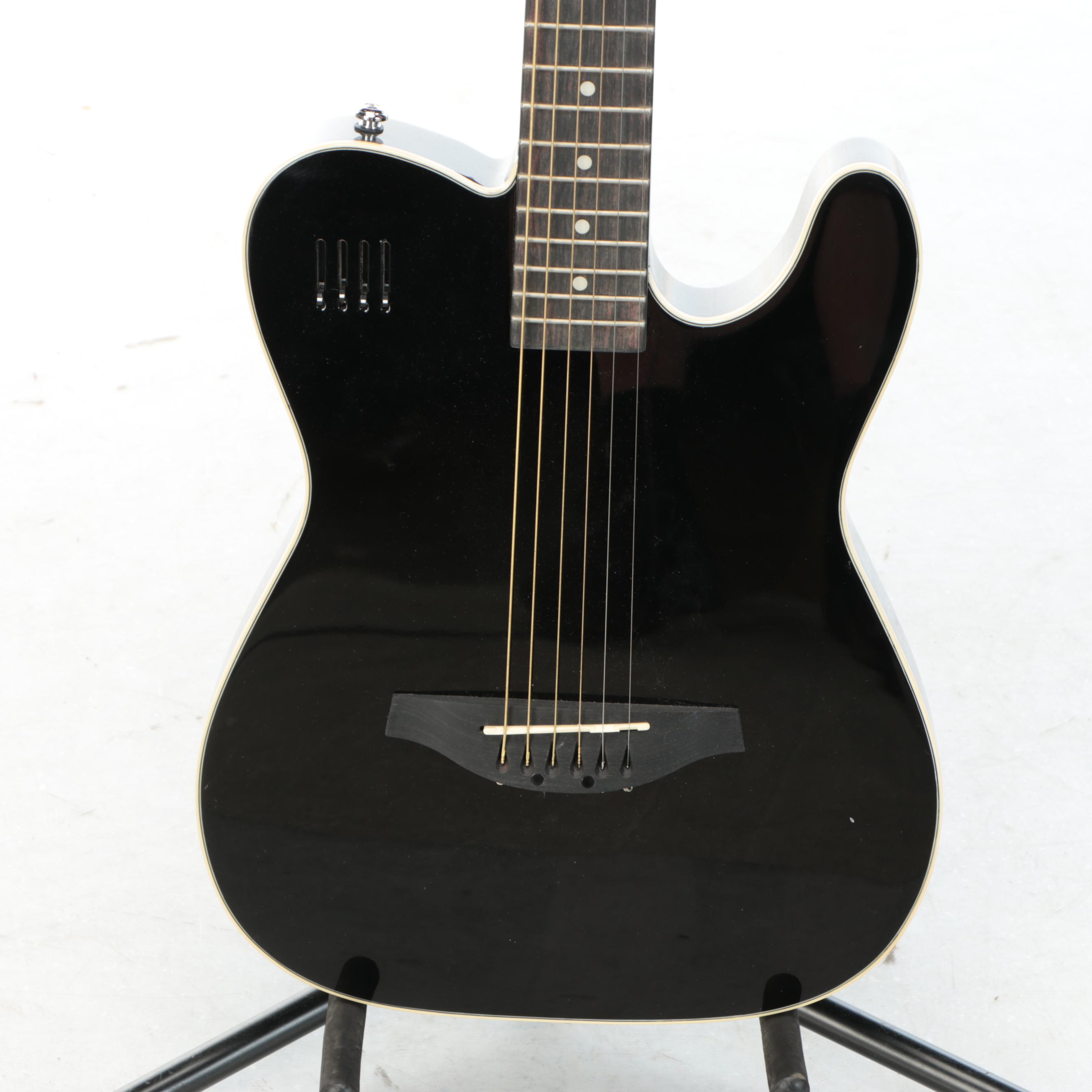 James Neligan Solid Body Electric Acoustic Folk Guitar with Cutaway