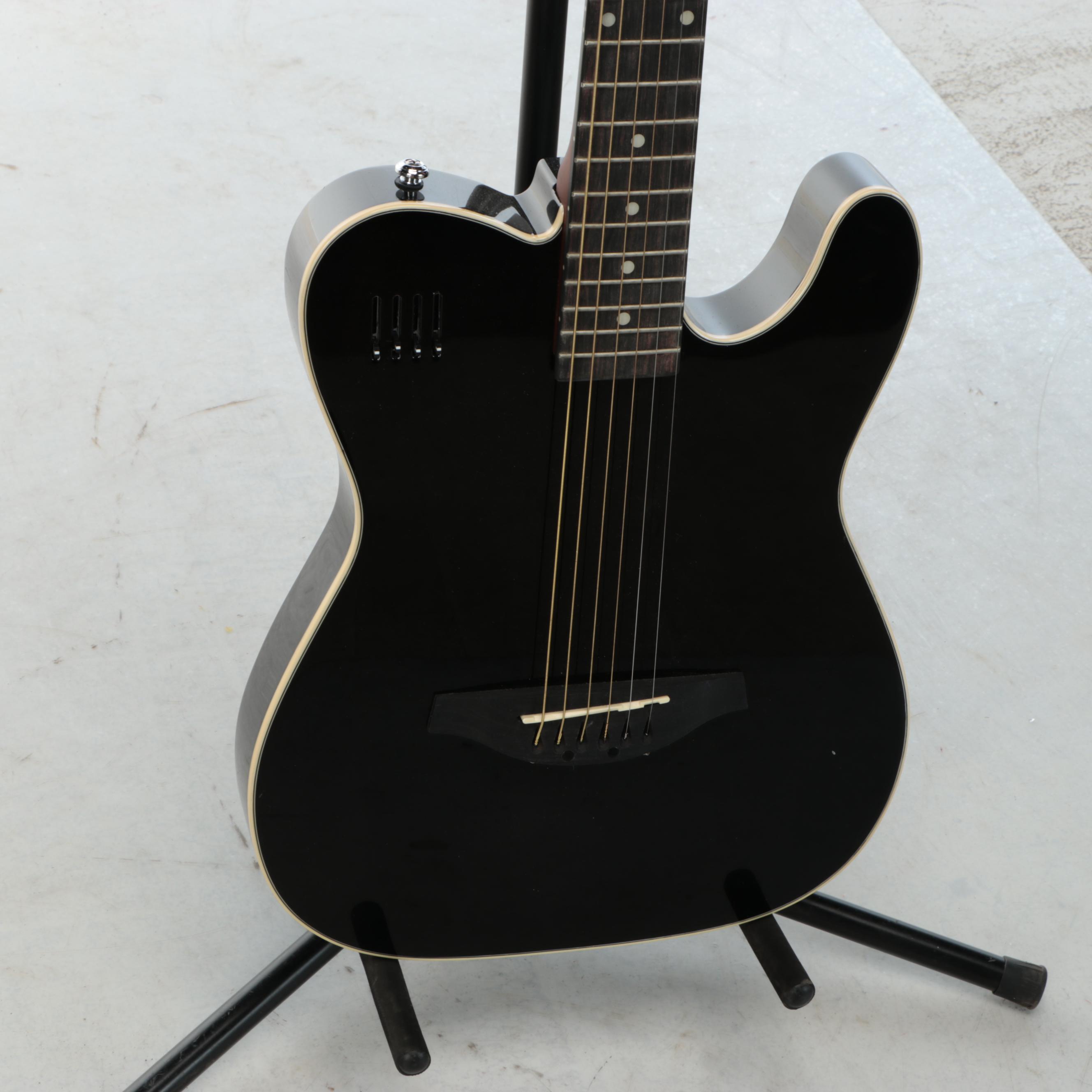 James Neligan Solid Body Electric Acoustic Folk Guitar with Cutaway