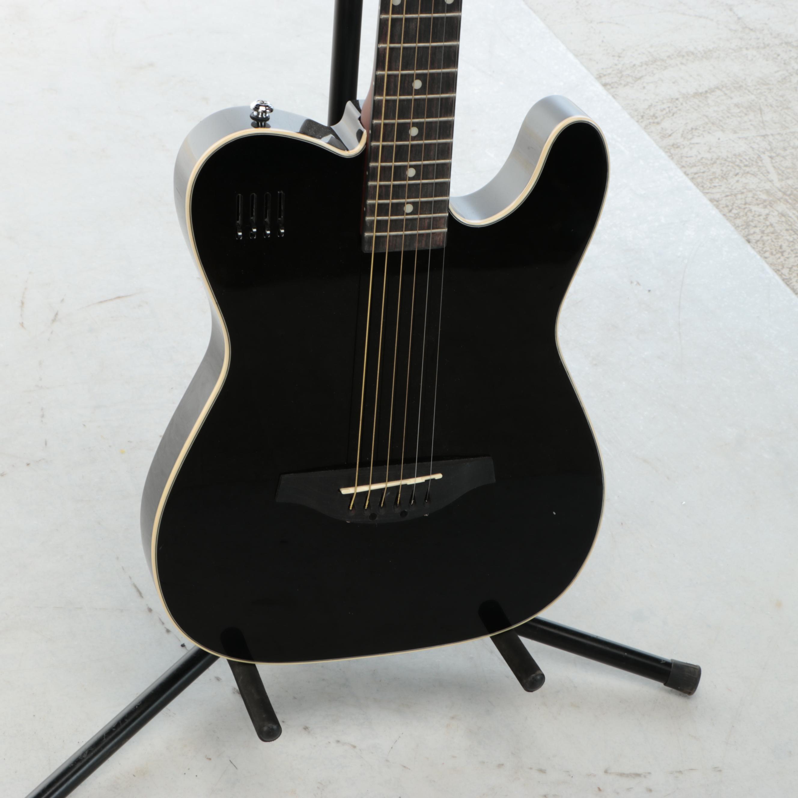 James Neligan Solid Body Electric Acoustic Folk Guitar with Cutaway