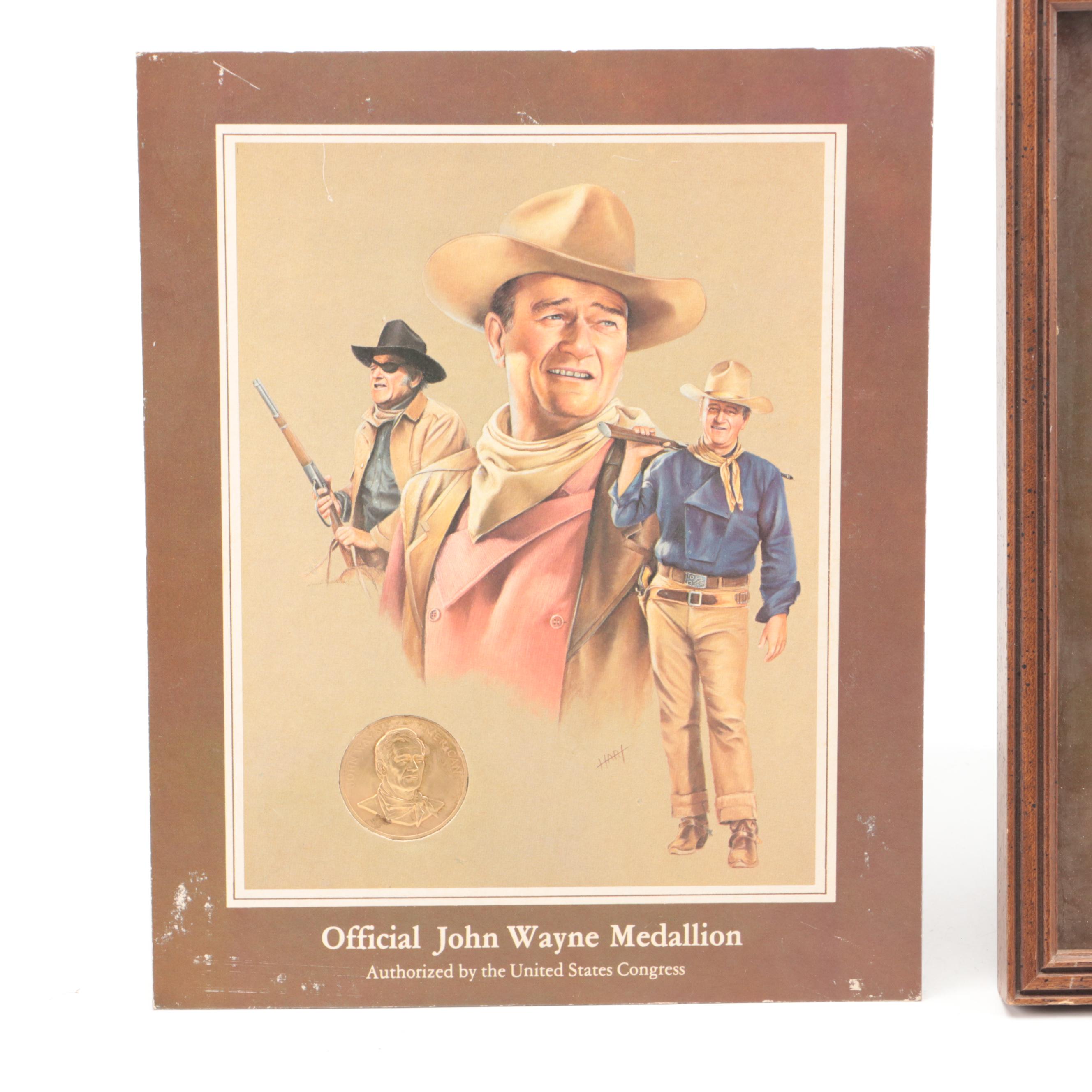 John Wayne Offset Lithographs with Medallions