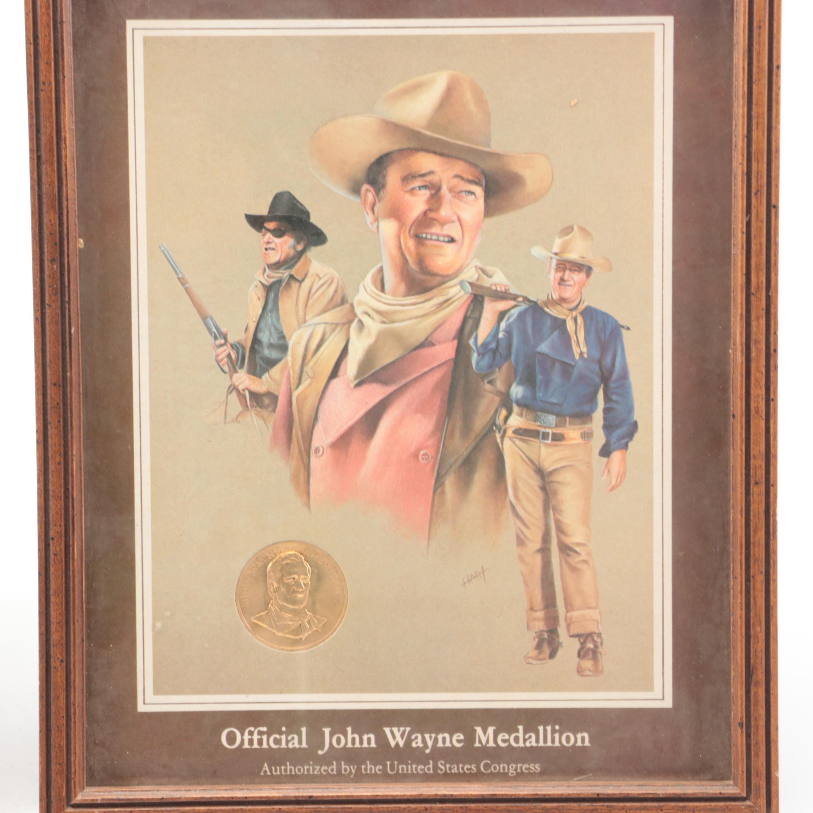 John Wayne Offset Lithographs with Medallions