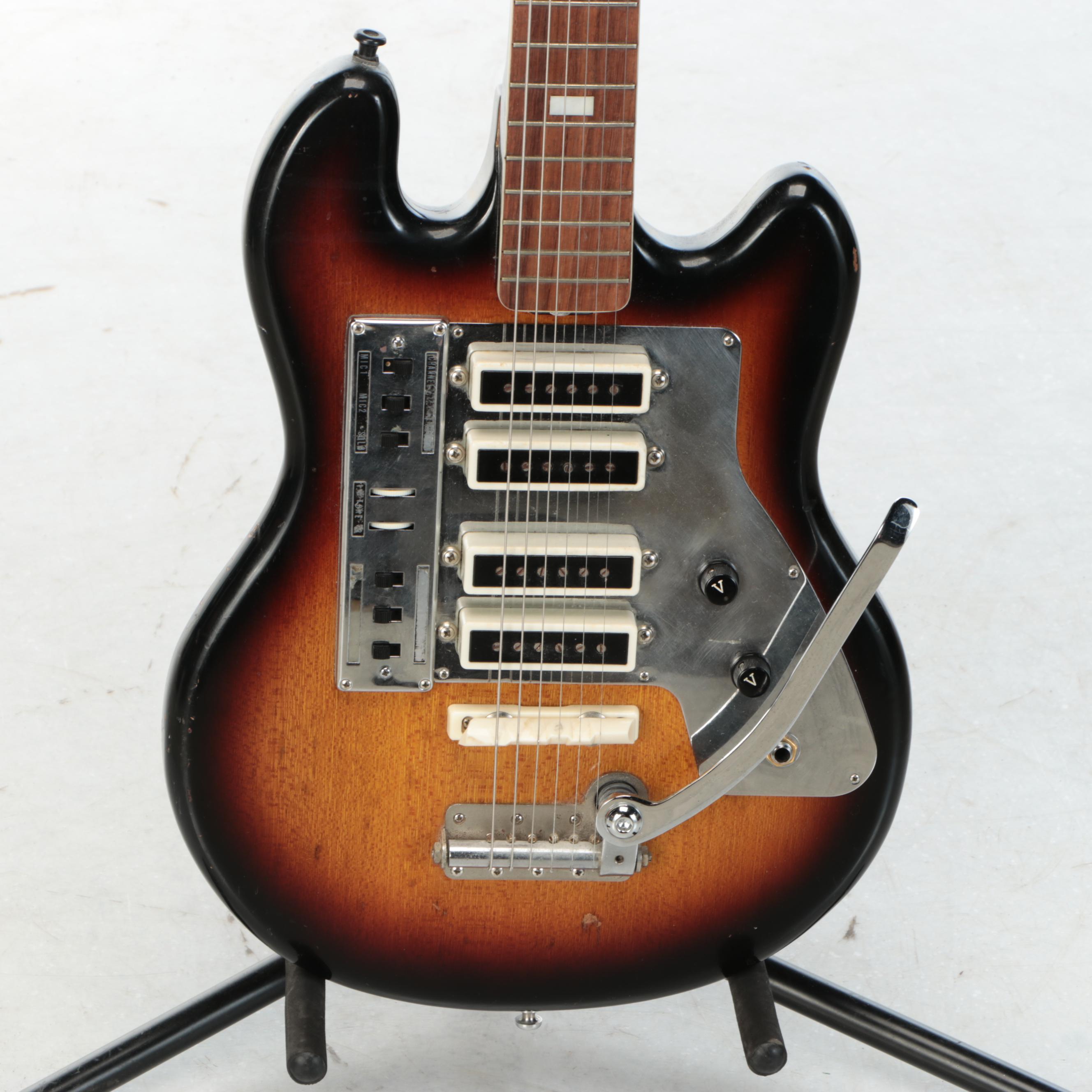 Guyatone Kent Style Videocaster Tobacco Burst Electric Guitar, 1960s