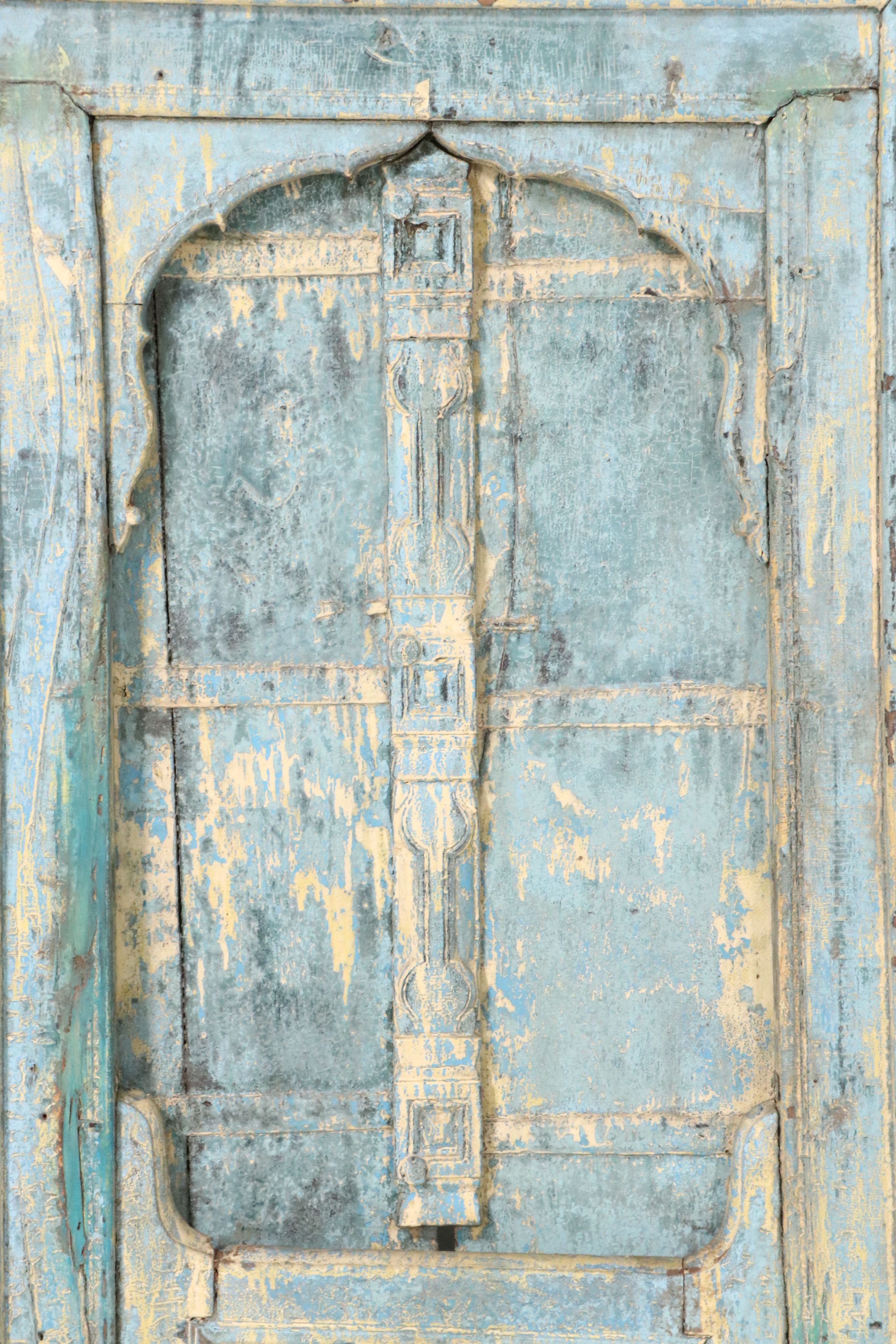 Antique Indian Painted Wood Door