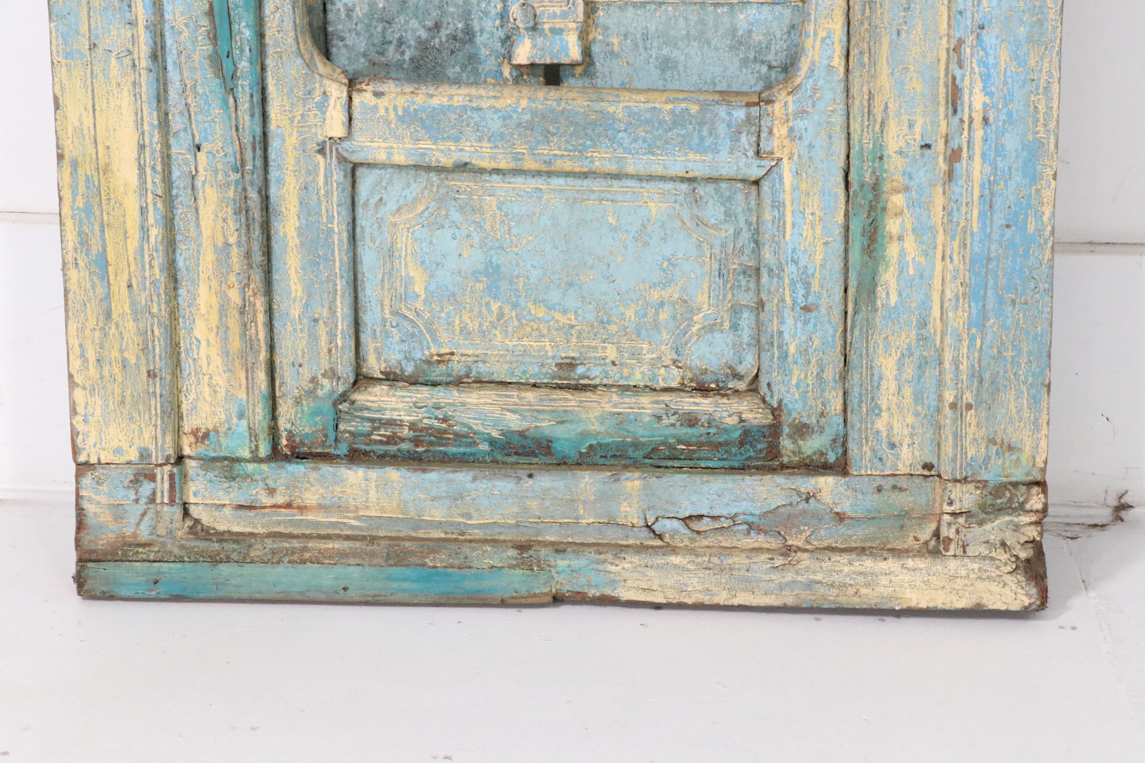 Antique Indian Painted Wood Door