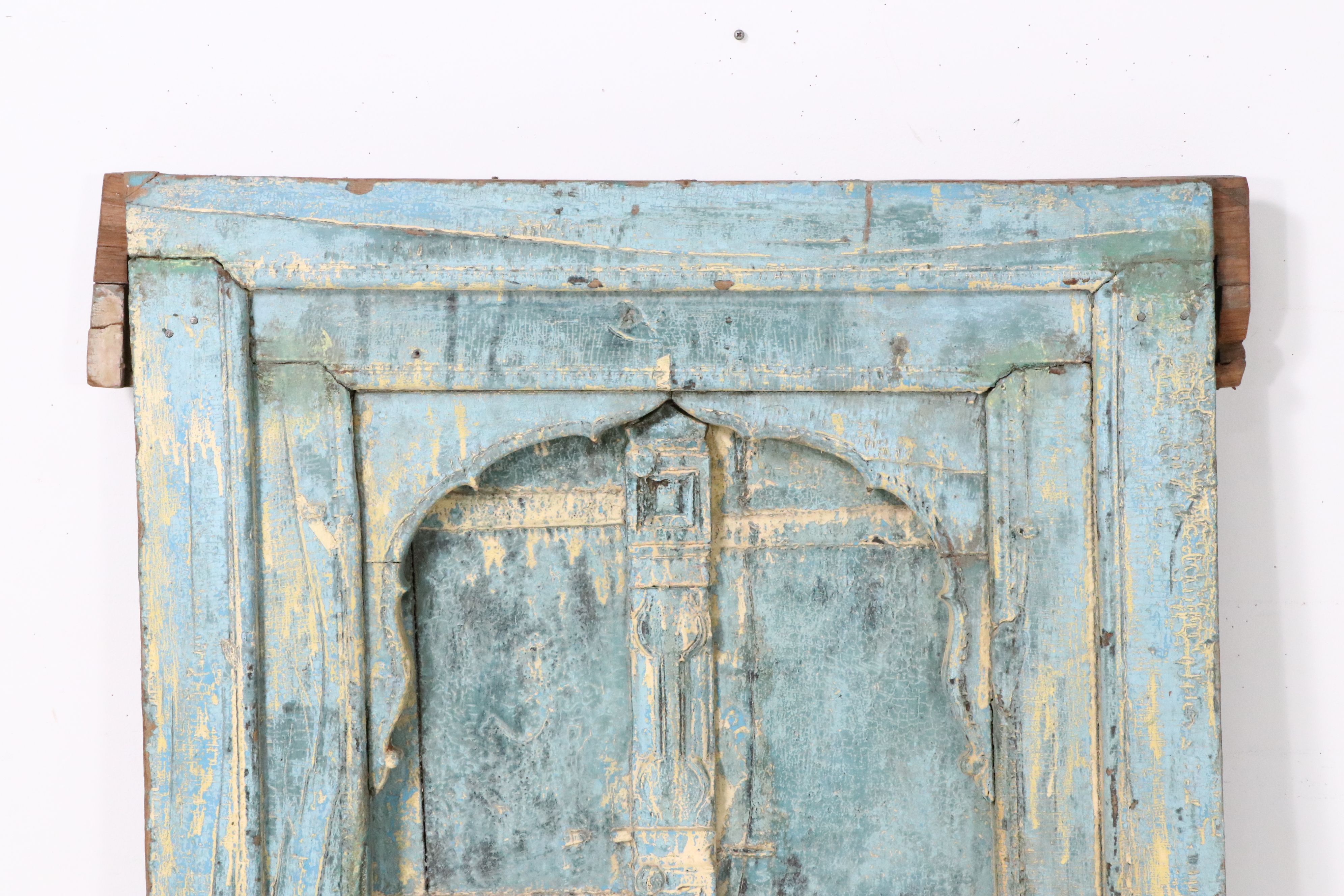 Antique Indian Painted Wood Door