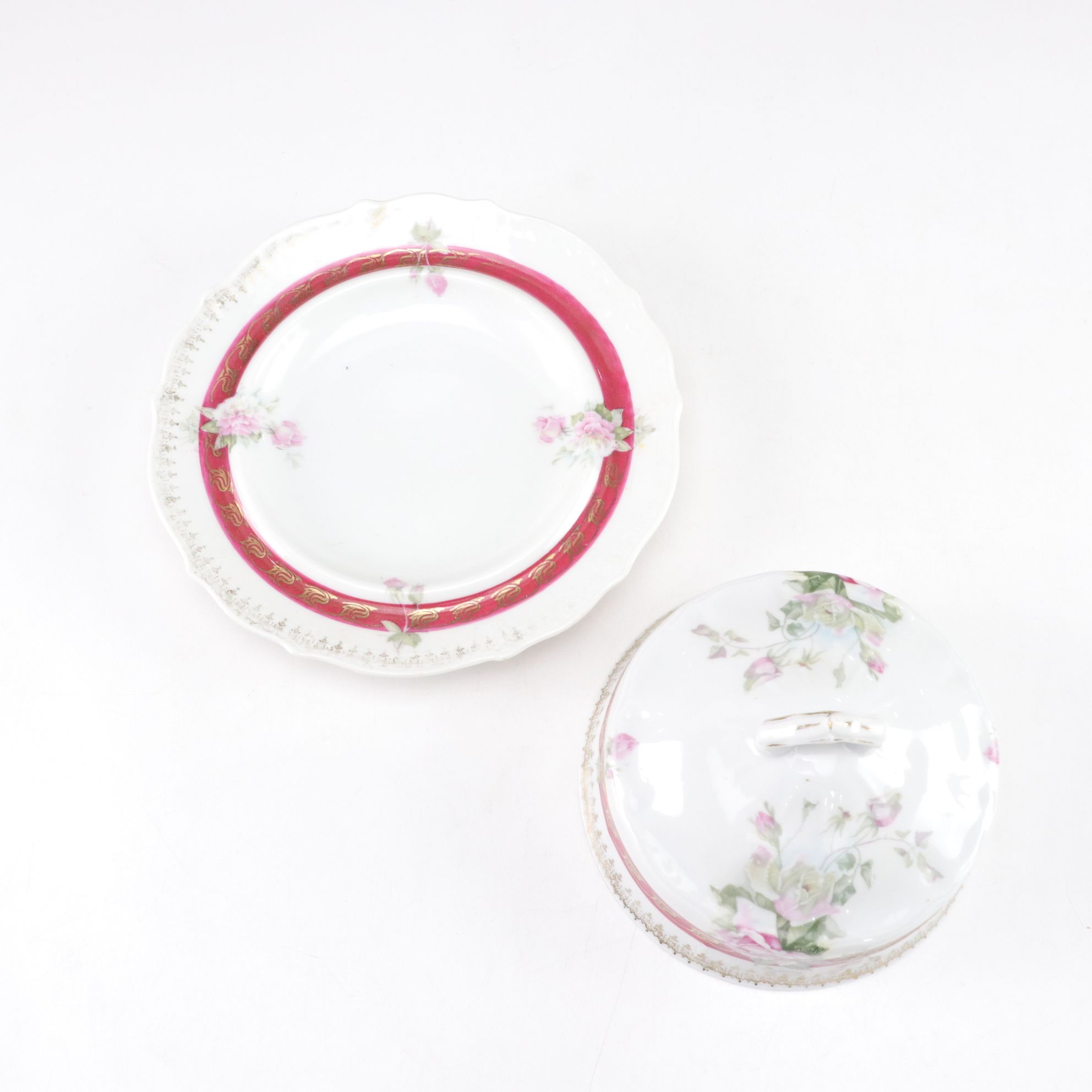 Gilt Porcelain Butter Dish with Salt & Pepper, Mid-Century Swan Planter and More