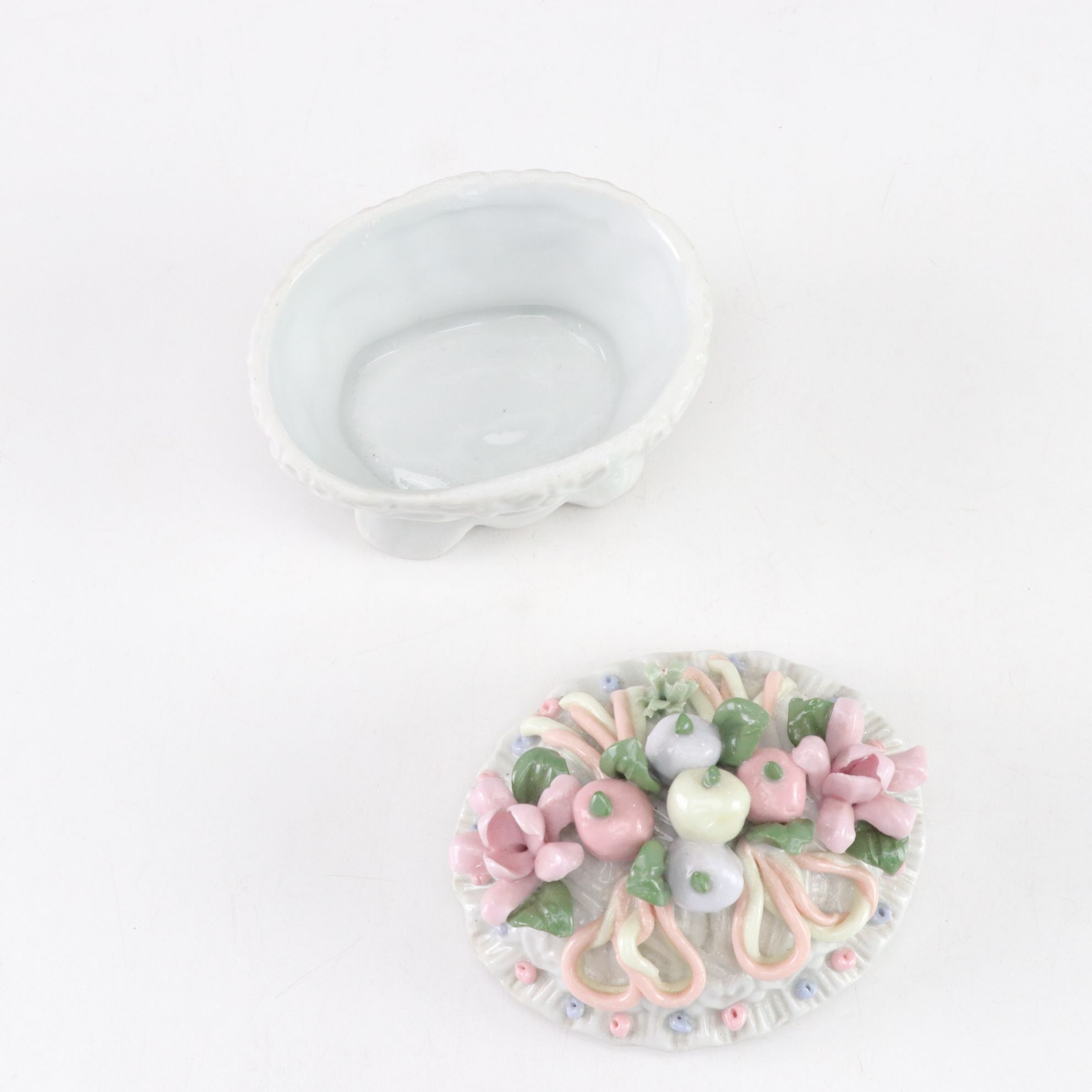 Gilt Porcelain Butter Dish with Salt & Pepper, Mid-Century Swan Planter and More