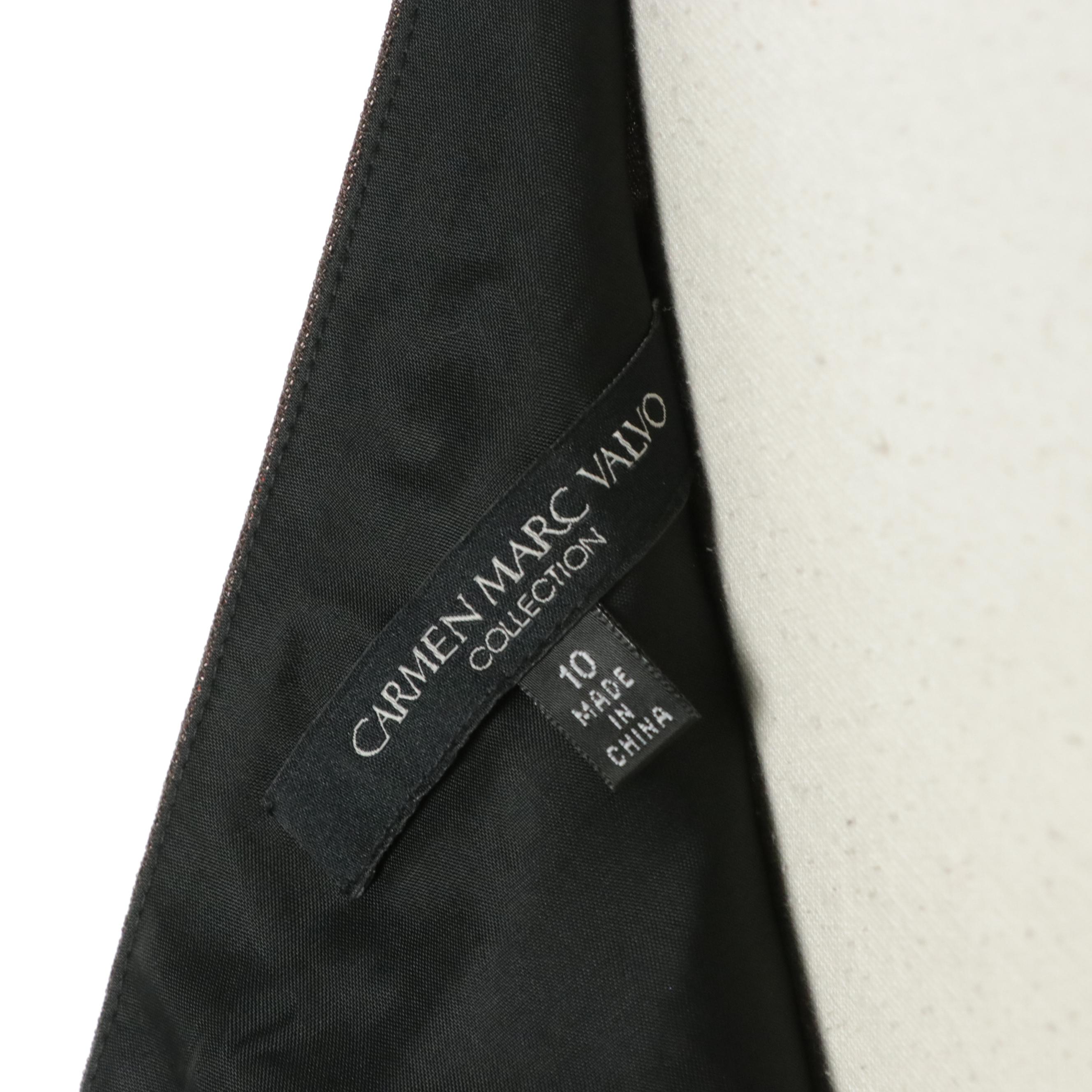 Carmen Marc Valvo One-Shoulder Dress and Two-Piece Palazzo Pant Set