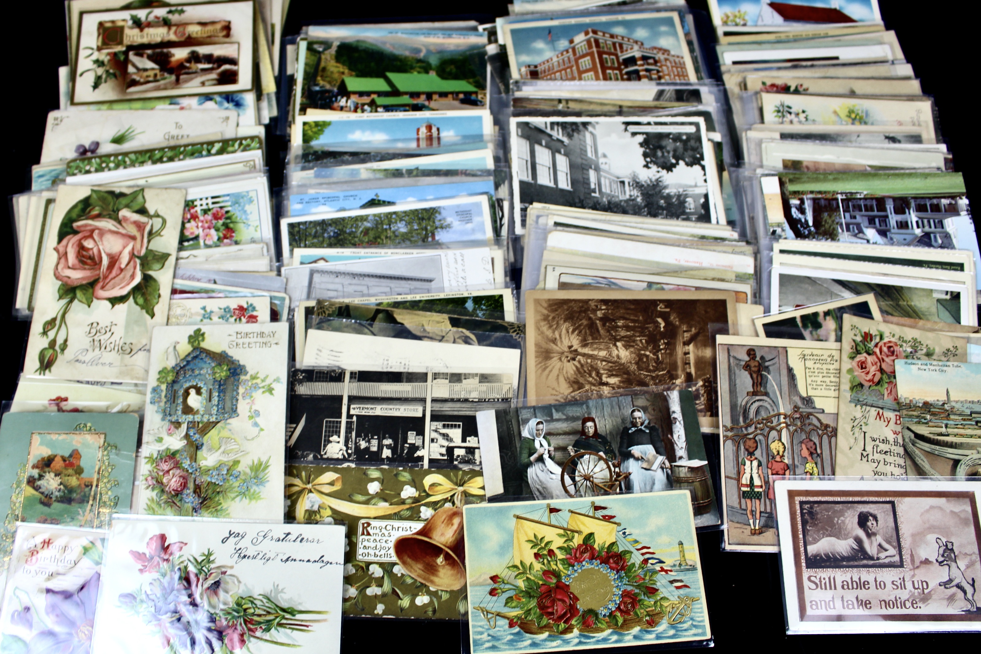 Group of Over 300 Vintage Postcards Including Autographed Dick Powell