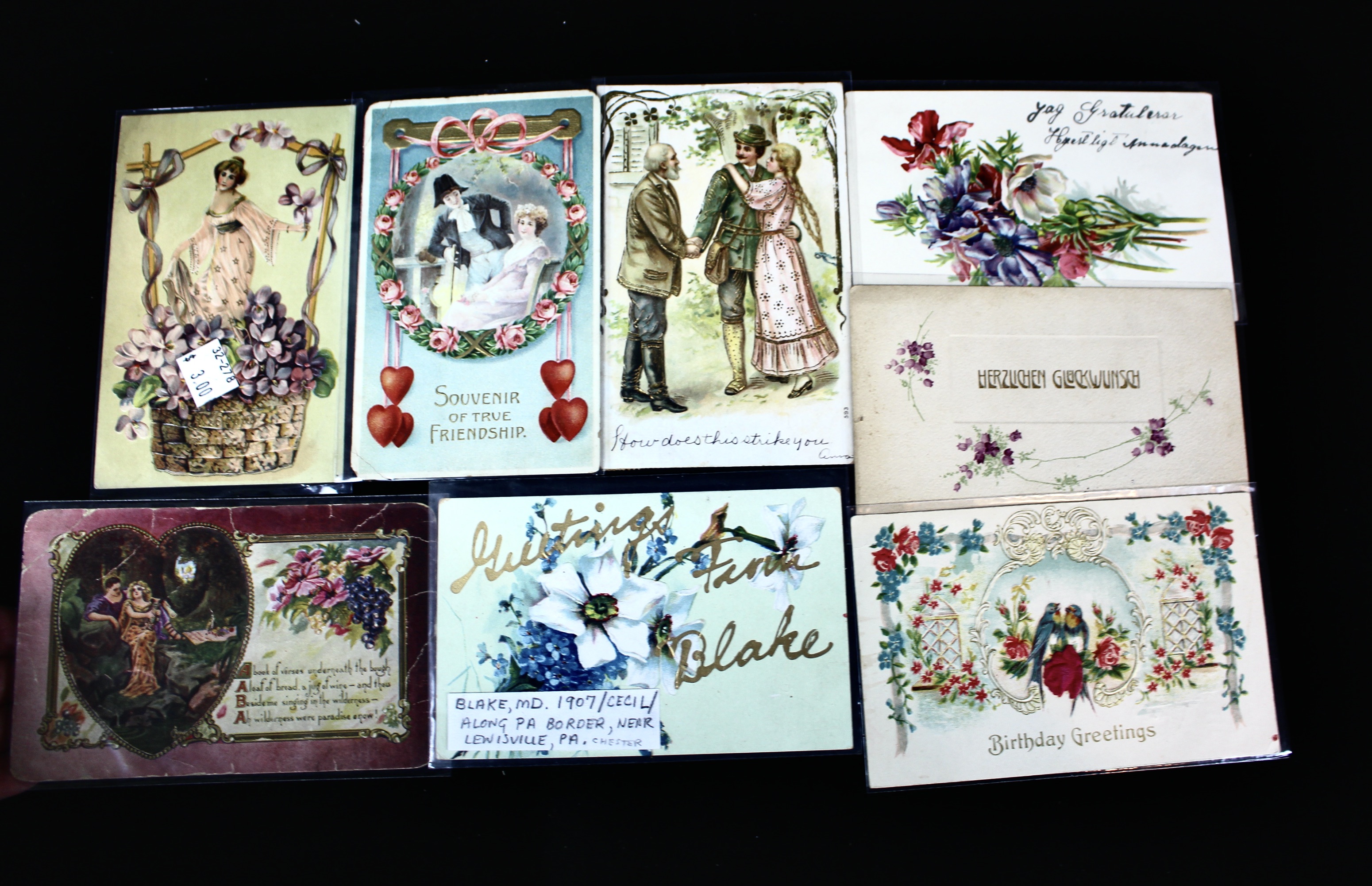 Group of Over 300 Vintage Postcards Including Autographed Dick Powell