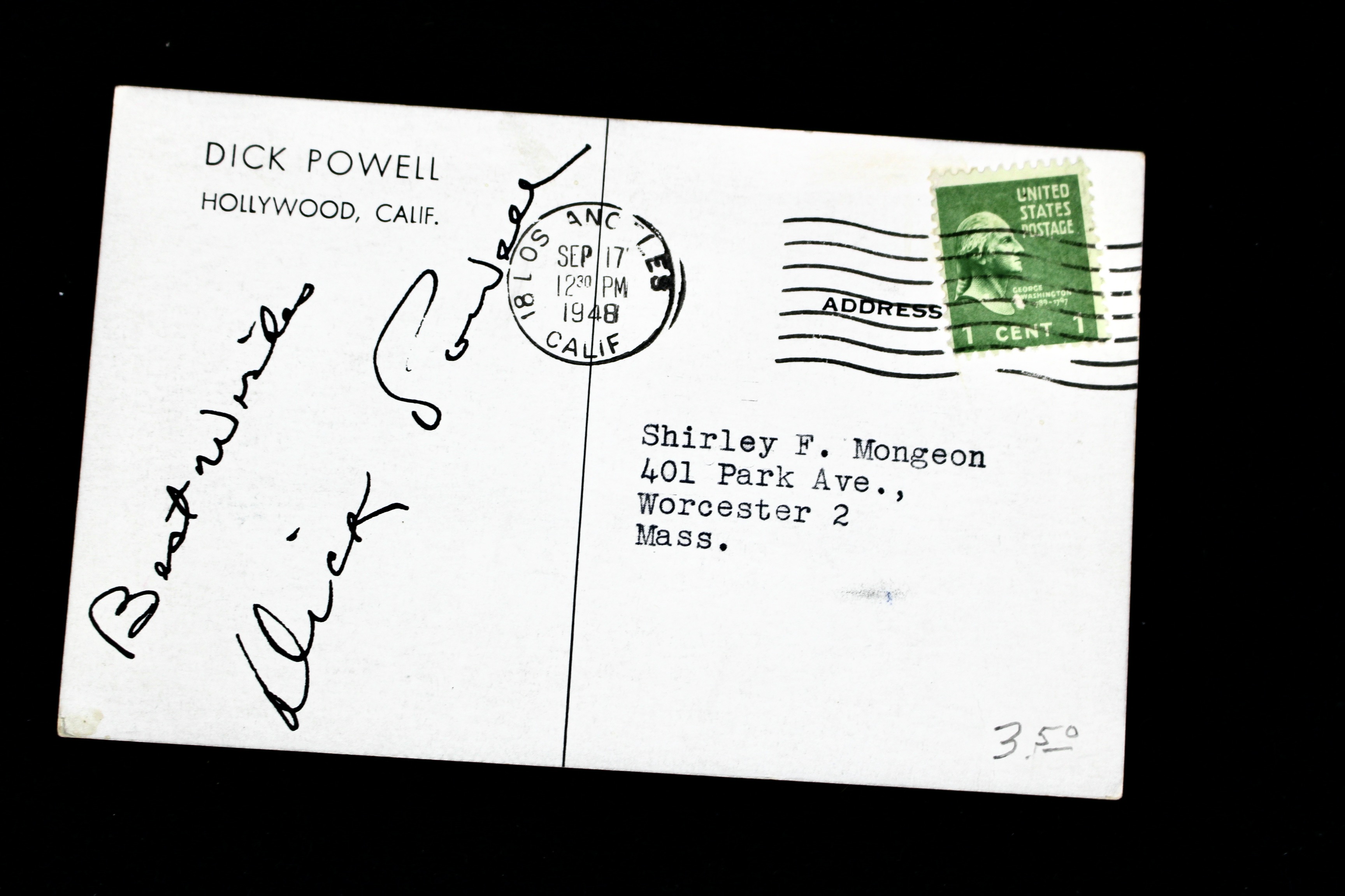 Group of Over 300 Vintage Postcards Including Autographed Dick Powell