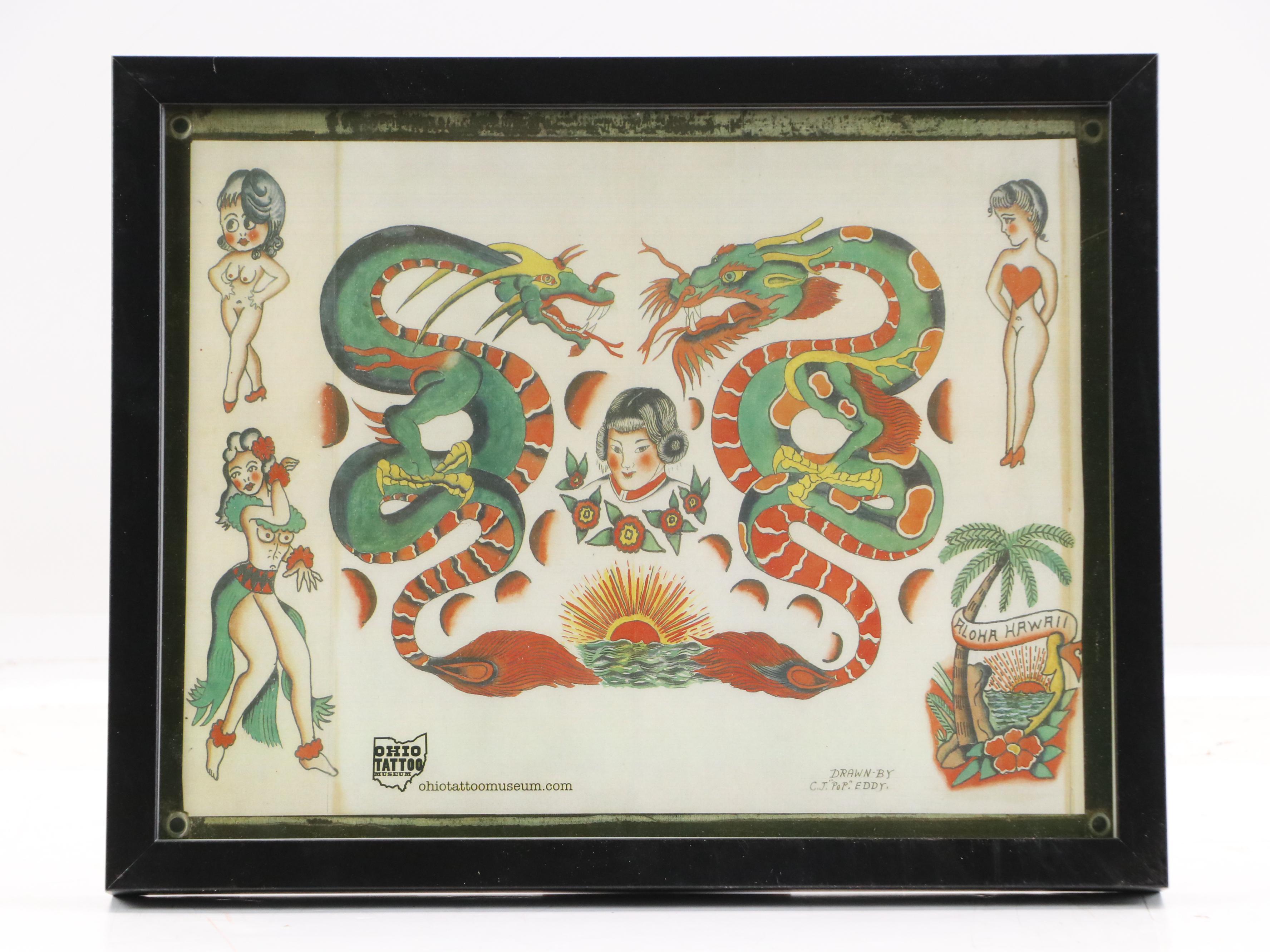 Ohio Tattoo Museum Offset Lithographs of Vintage Tattoo Designs
