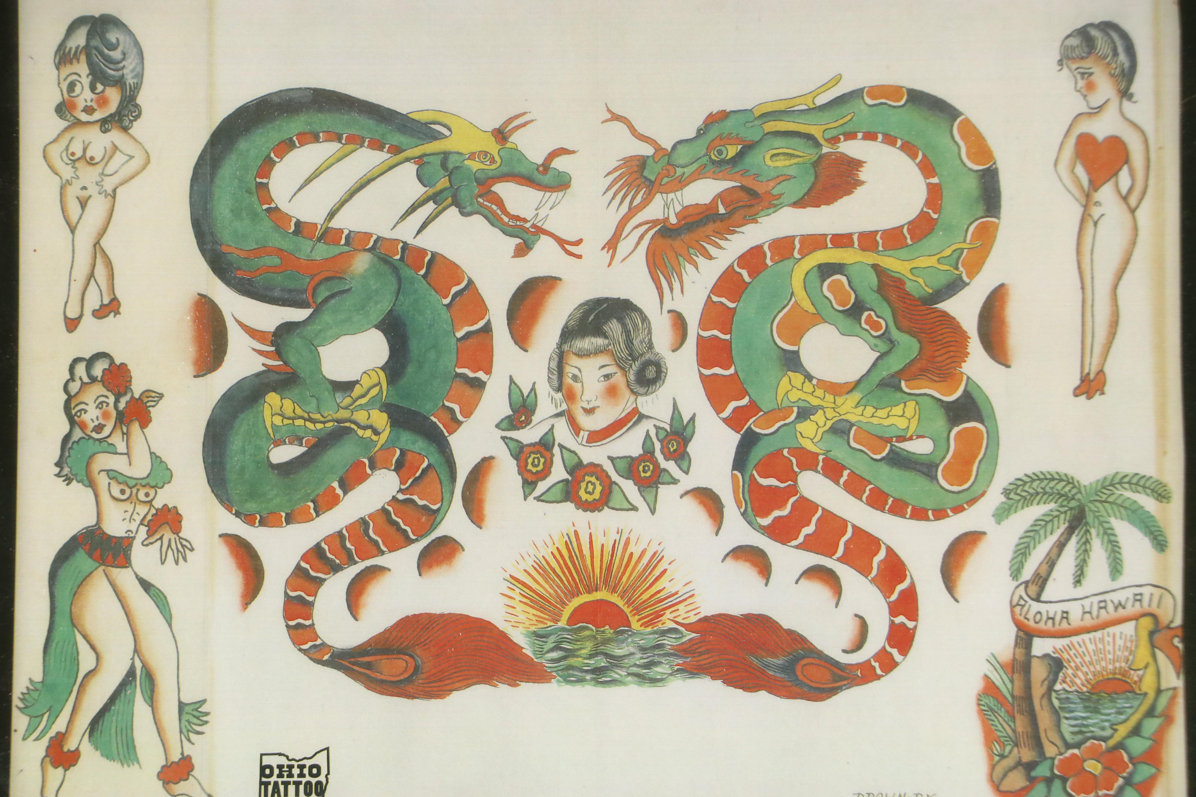 Ohio Tattoo Museum Offset Lithographs of Vintage Tattoo Designs