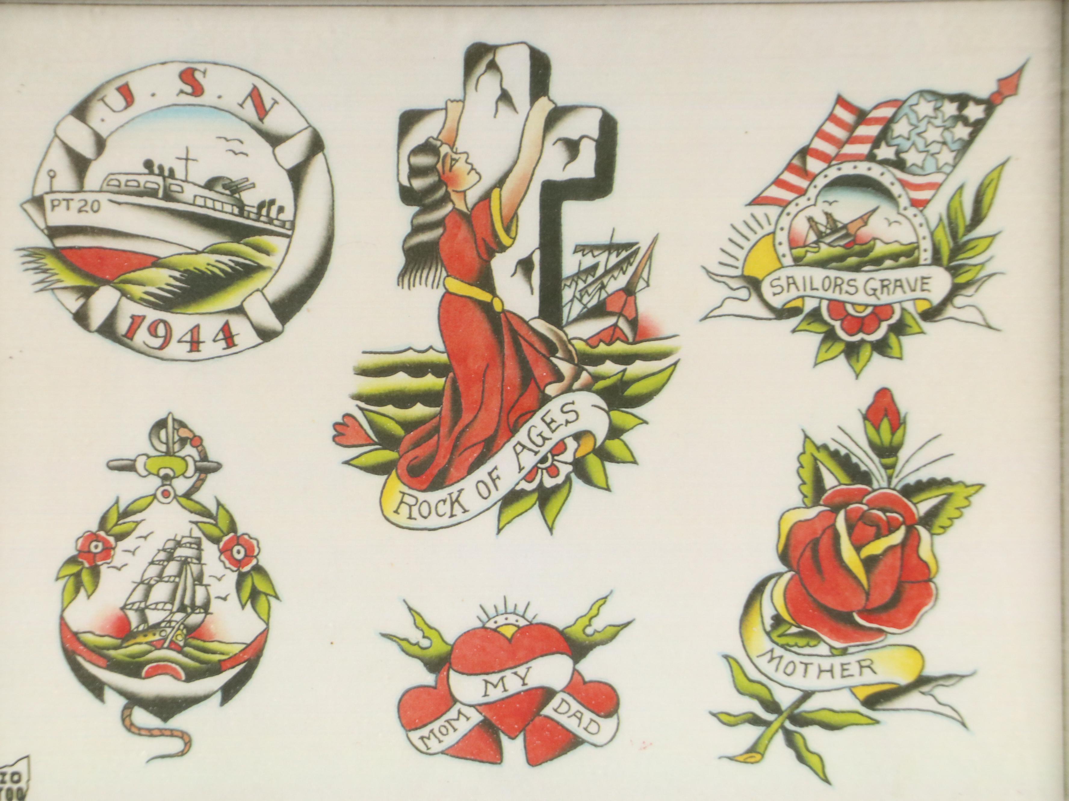 Ohio Tattoo Museum Offset Lithographs of Vintage Tattoo Designs