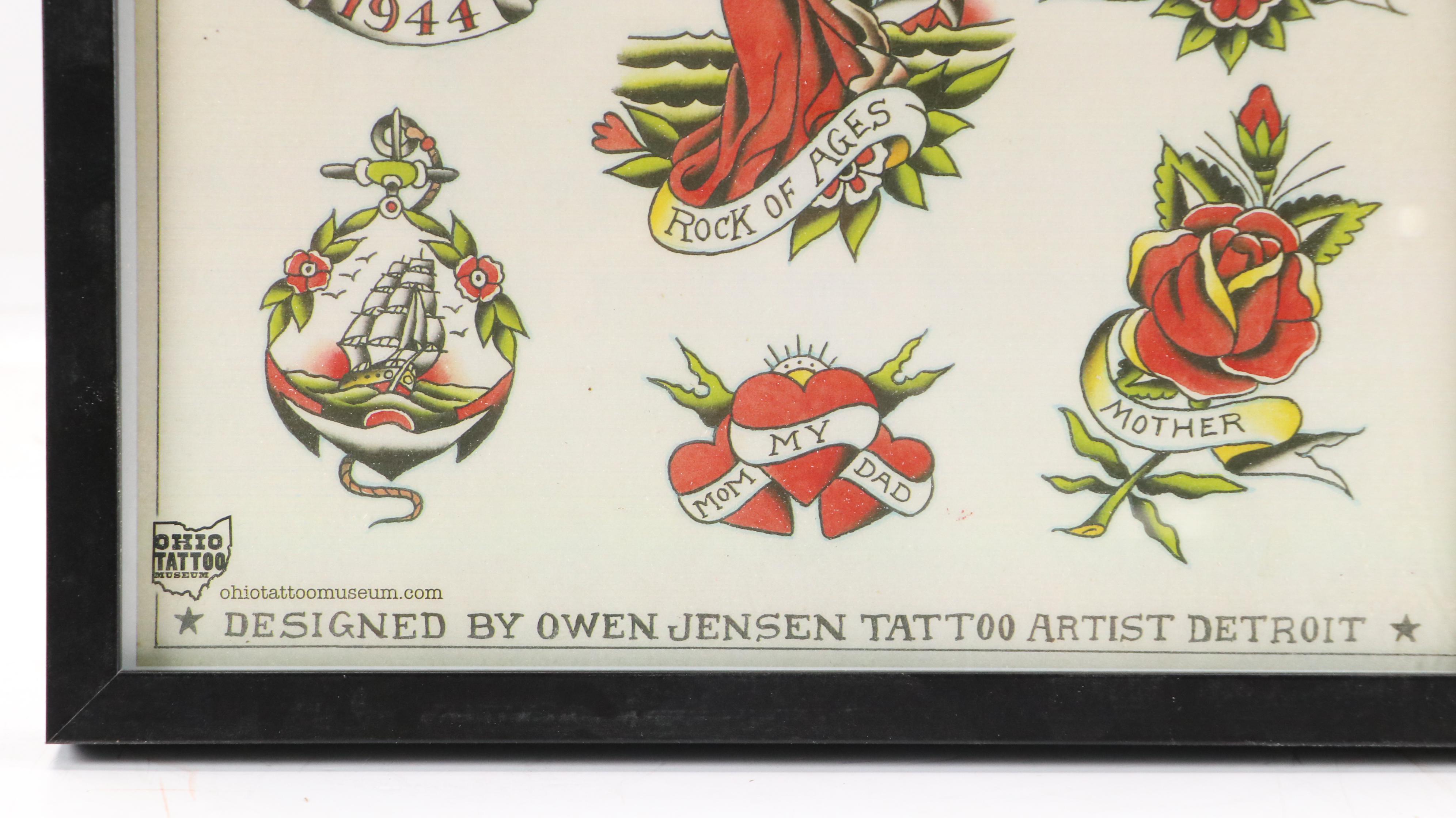 Ohio Tattoo Museum Offset Lithographs of Vintage Tattoo Designs