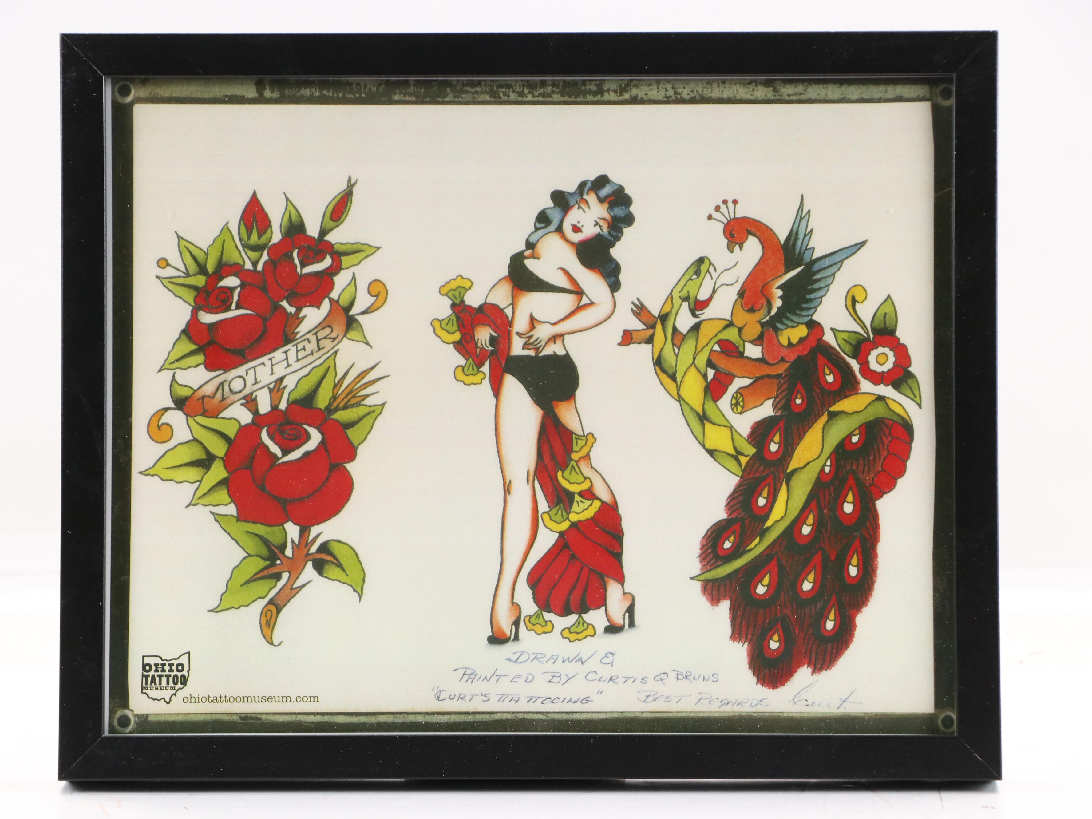 Ohio Tattoo Museum Offset Lithographs of Vintage Tattoo Designs