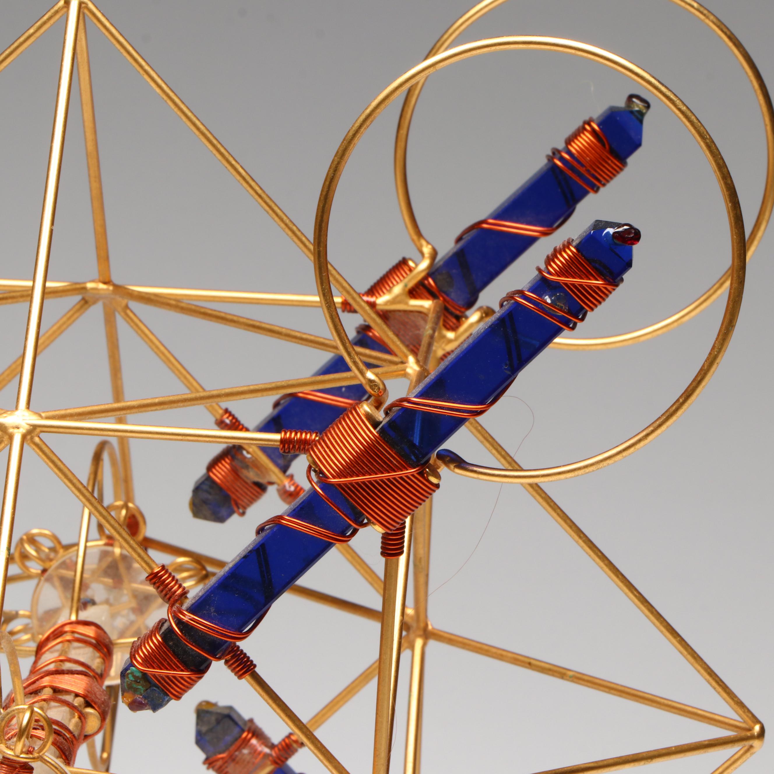 Vajra Etheric Weavers Metal and Crystal Prism Meditation Sculpture