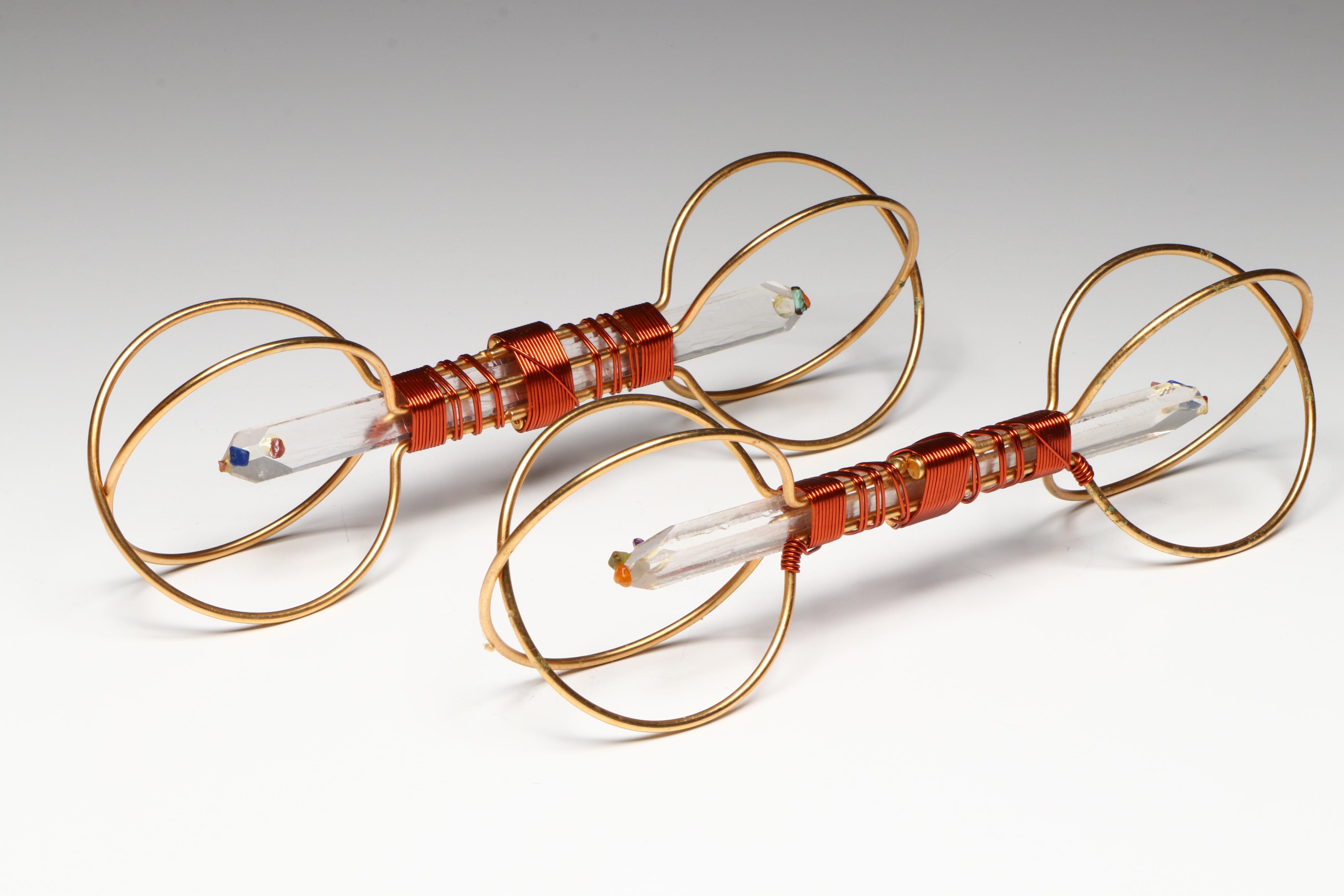 Vajra Etheric Weavers Metal and Crystal Prism Meditation Sculpture