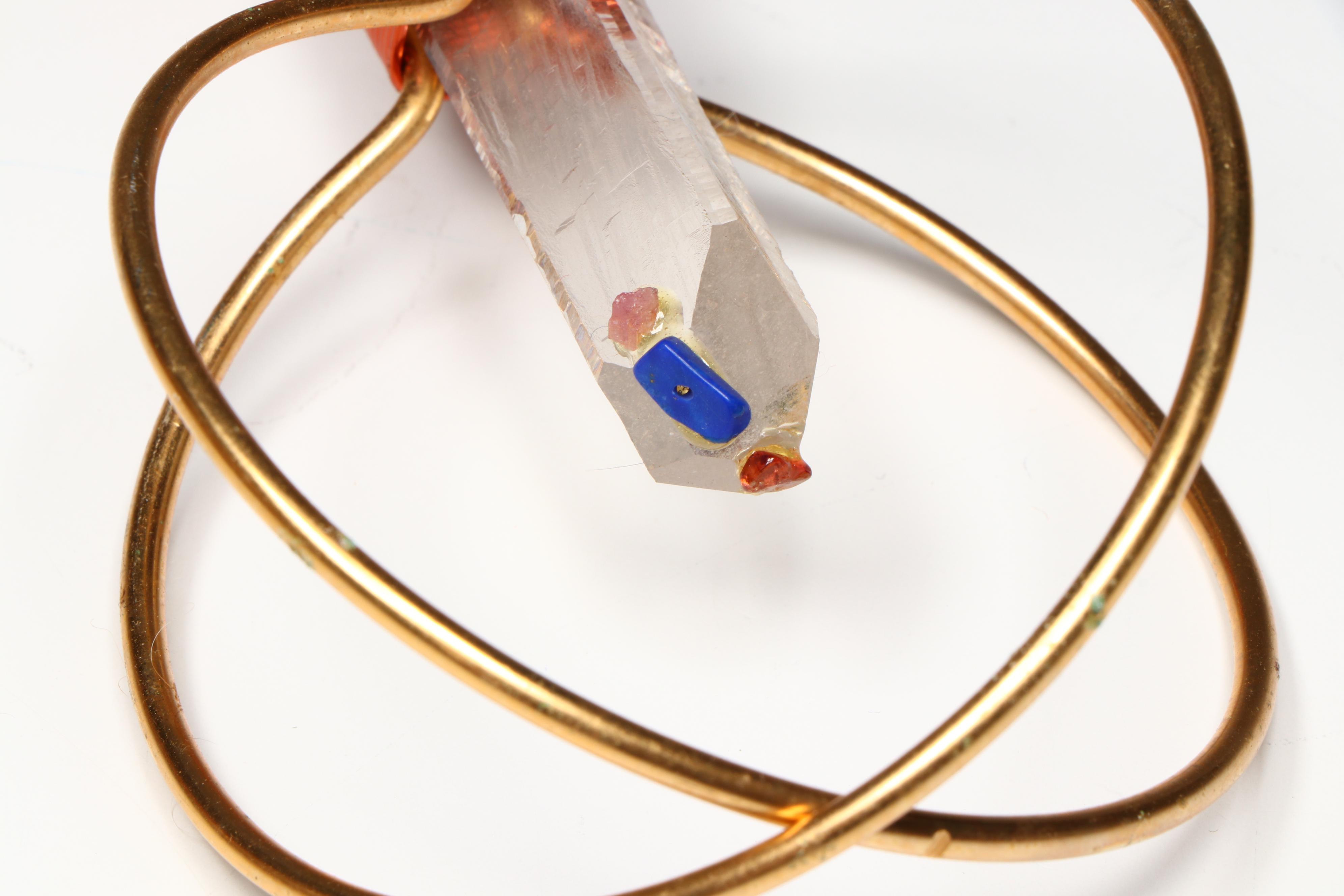 Vajra Etheric Weavers Metal and Crystal Prism Meditation Sculpture