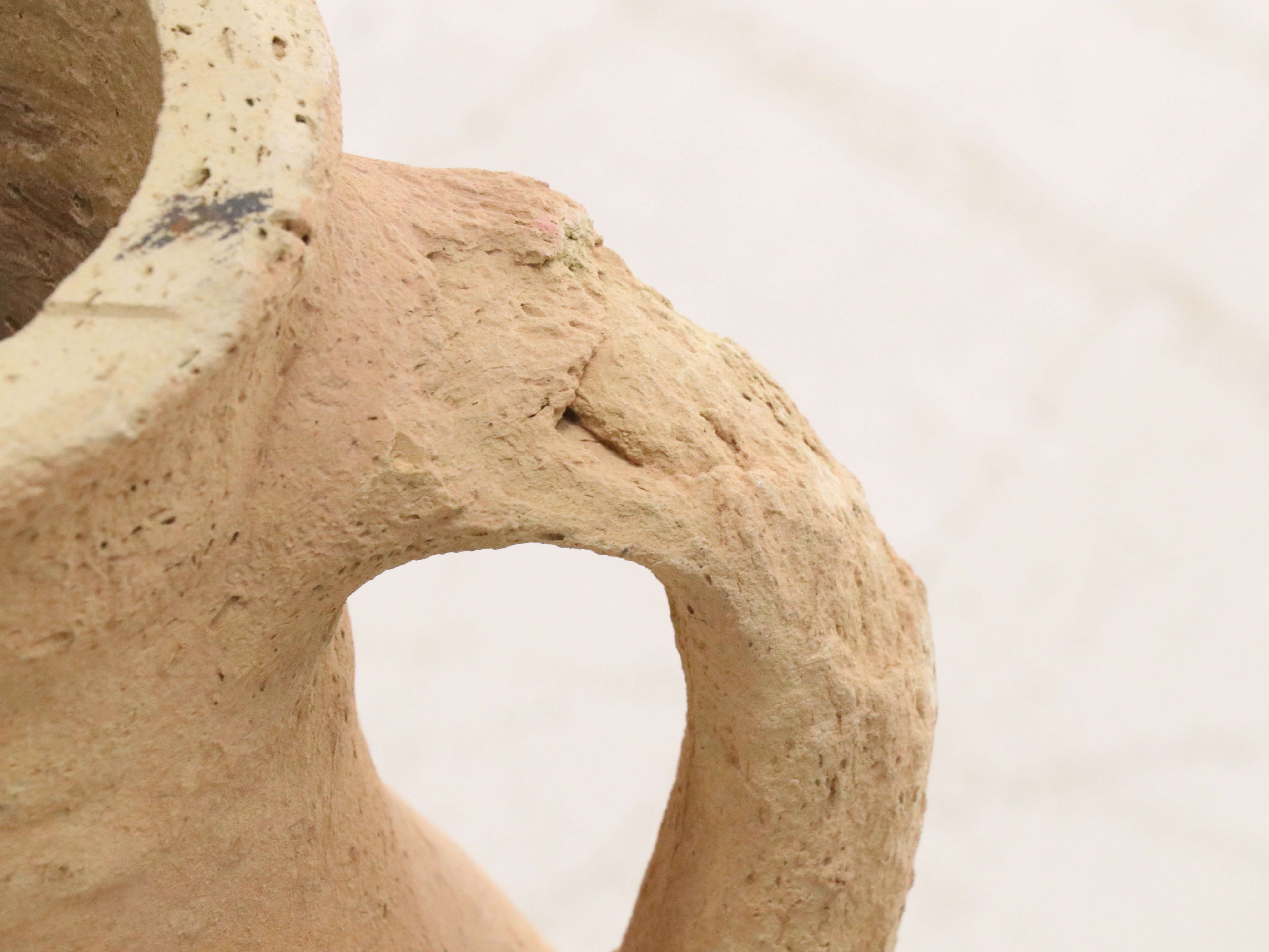 Mediterranean Style Terracotta Double-Handled Vessels in Metal Stands