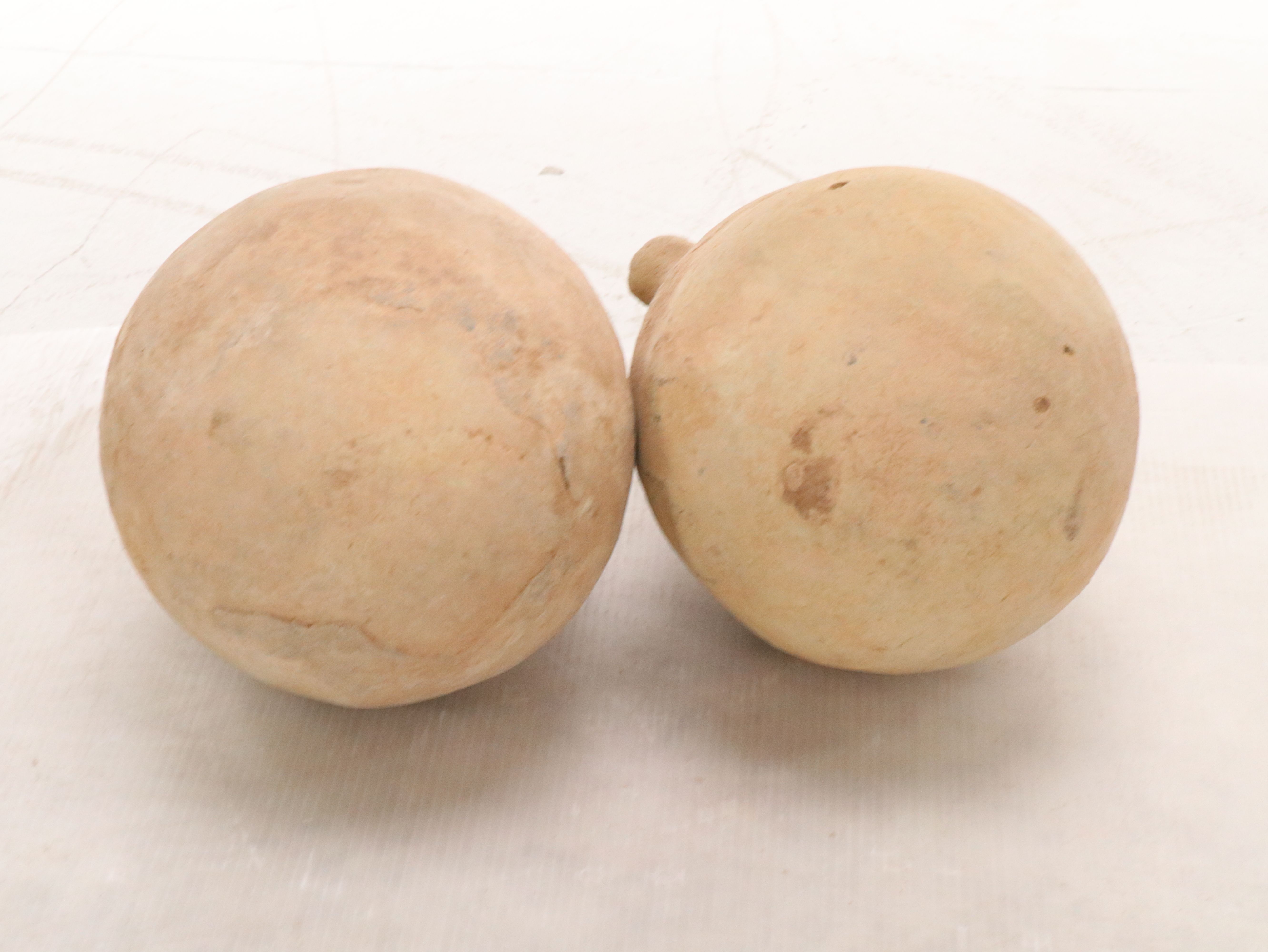 Mediterranean Style Terracotta Double-Handled Vessels in Metal Stands