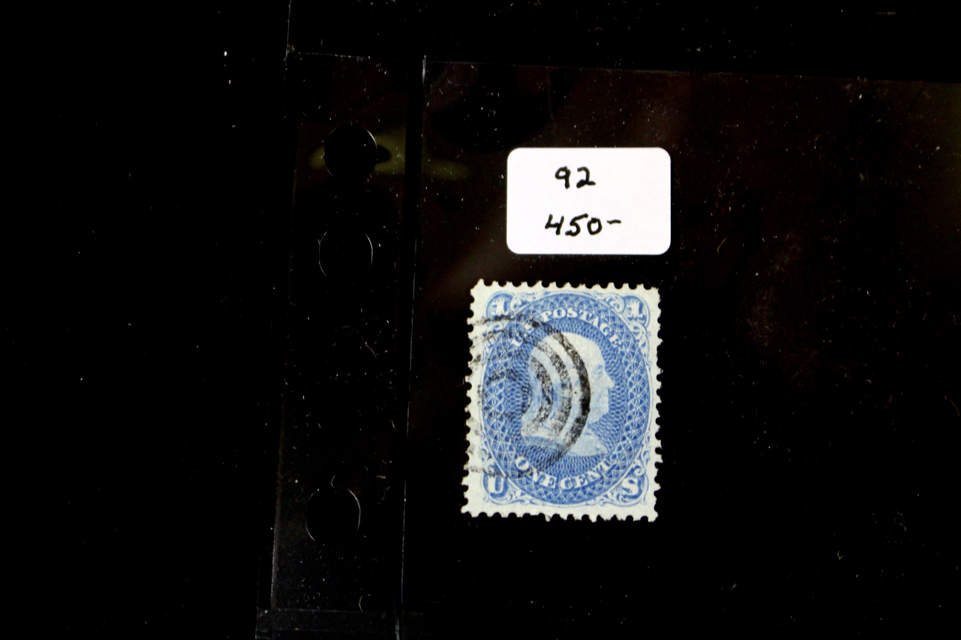 Group of Four Early Used U.S. Stamps with Grills Including Scott# 88, 92, 93, 96