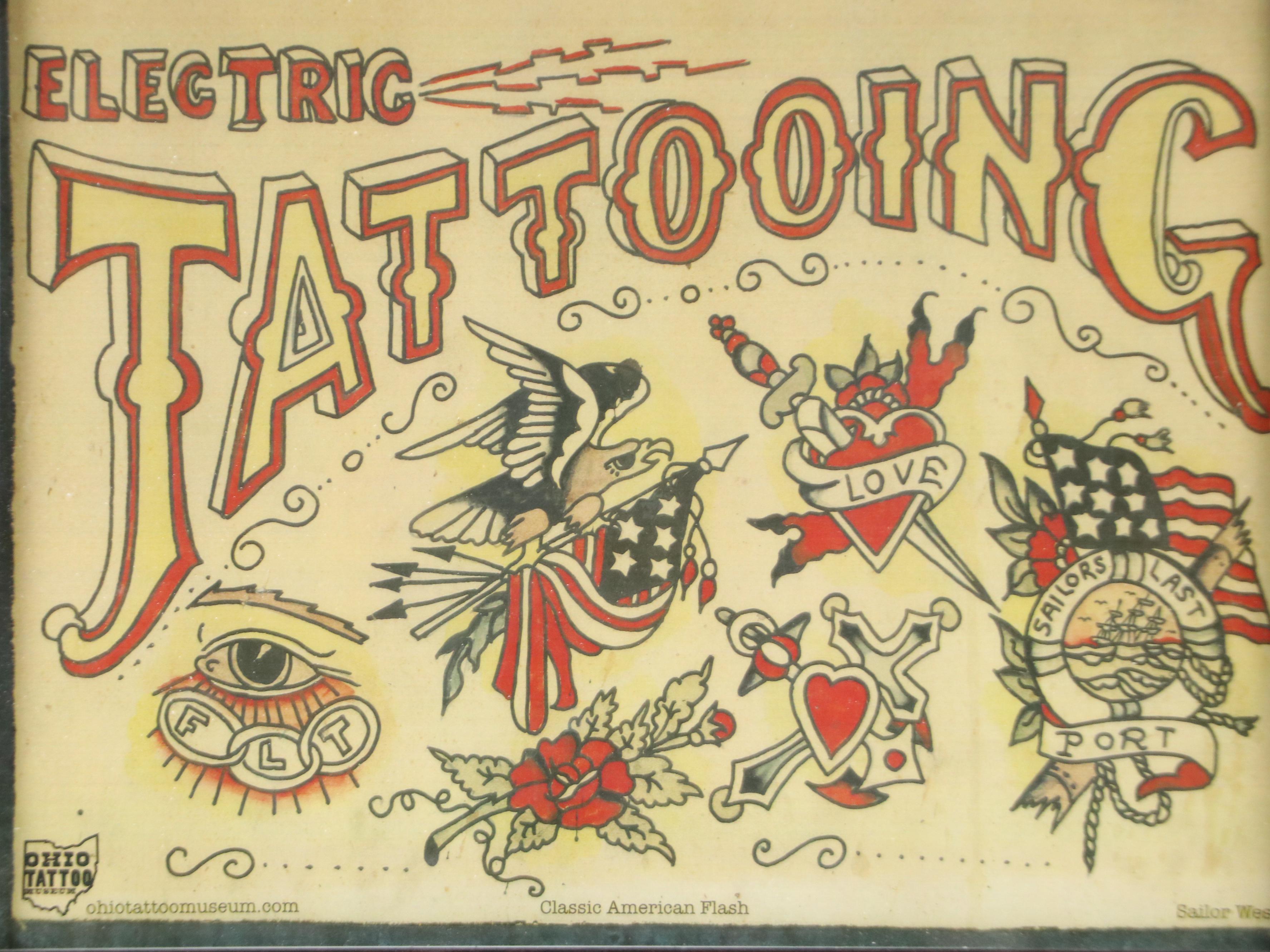 Ohio Tattoo Museum Offset Lithographs of Classic American Flash Designs