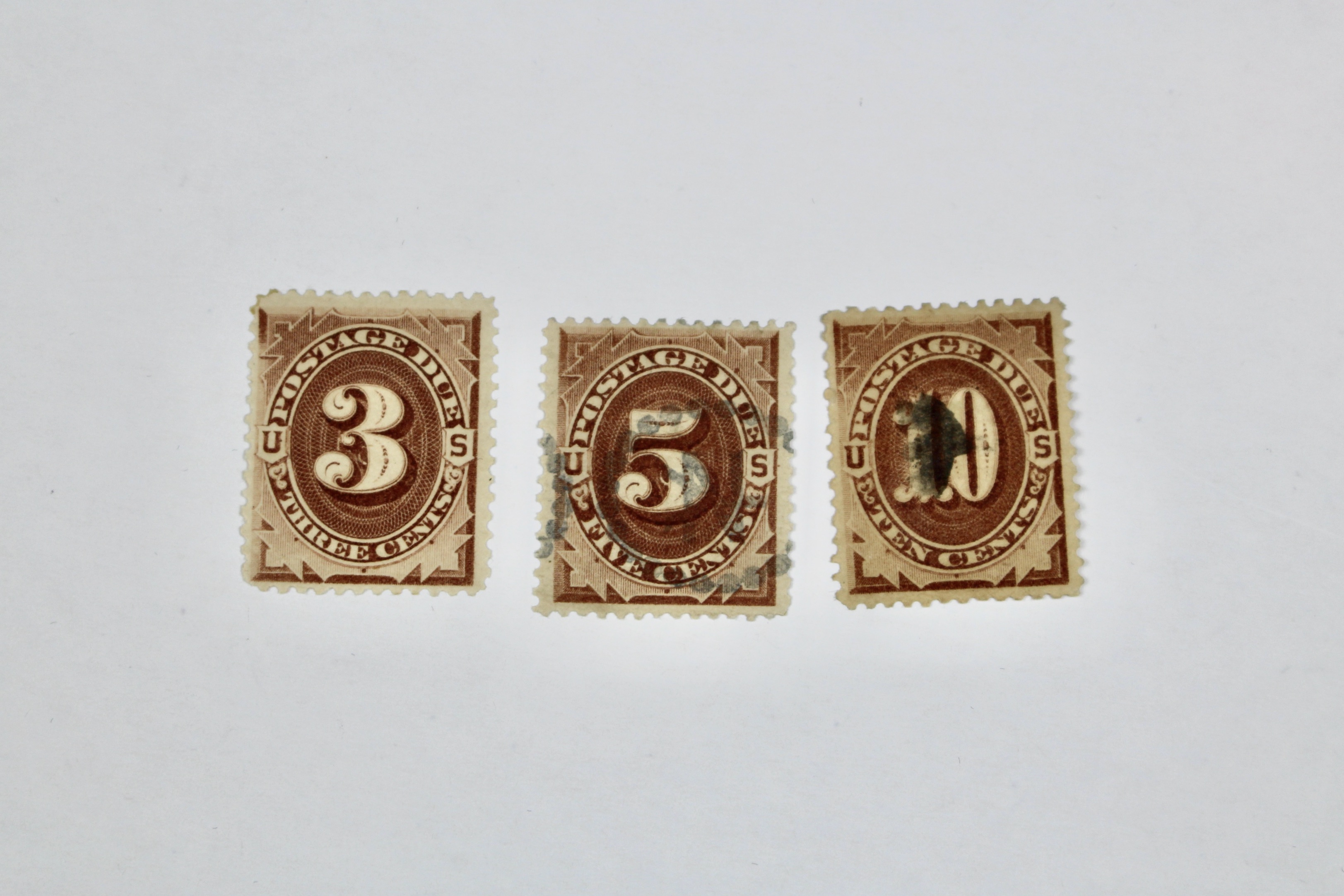 Group of 13 Early U.S. Postage Due Stamps