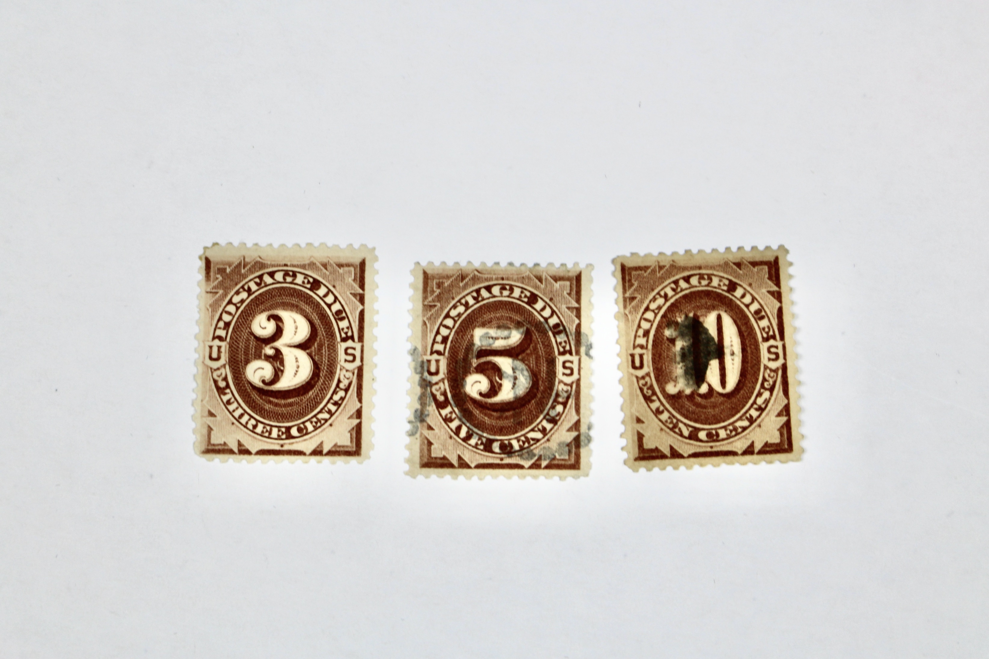 Group of 13 Early U.S. Postage Due Stamps