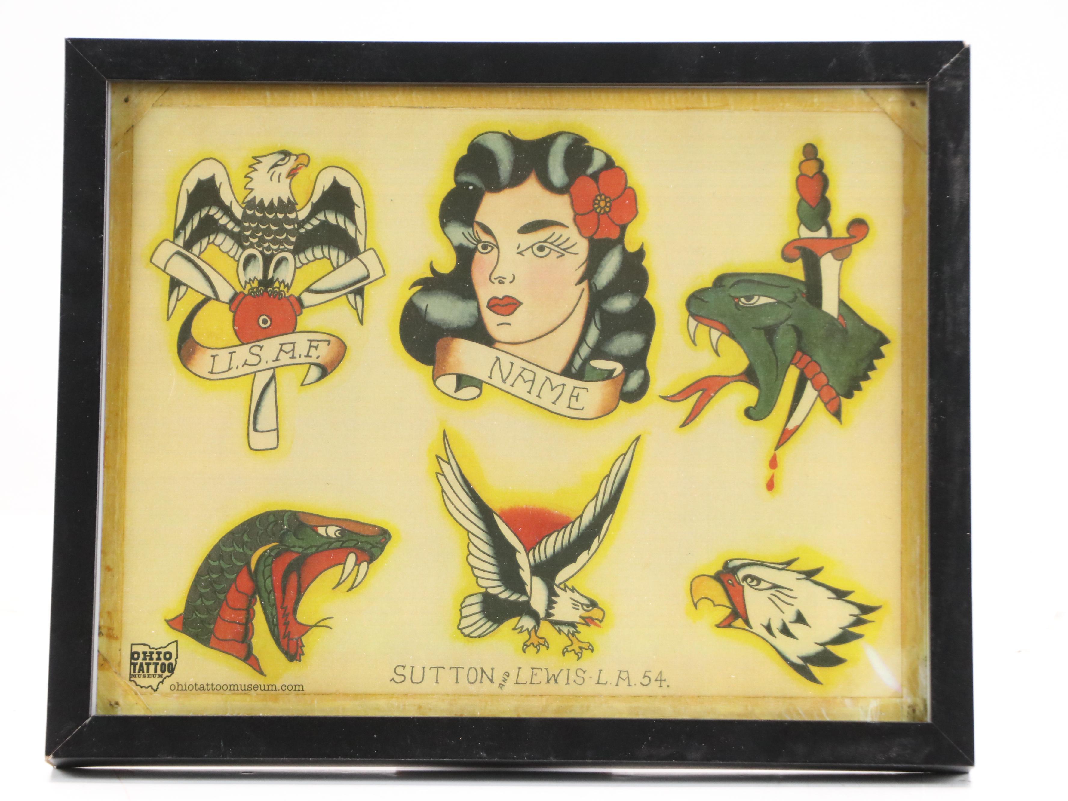Ohio Tattoo Museum Offset Lithographs of Classic American Flash Designs