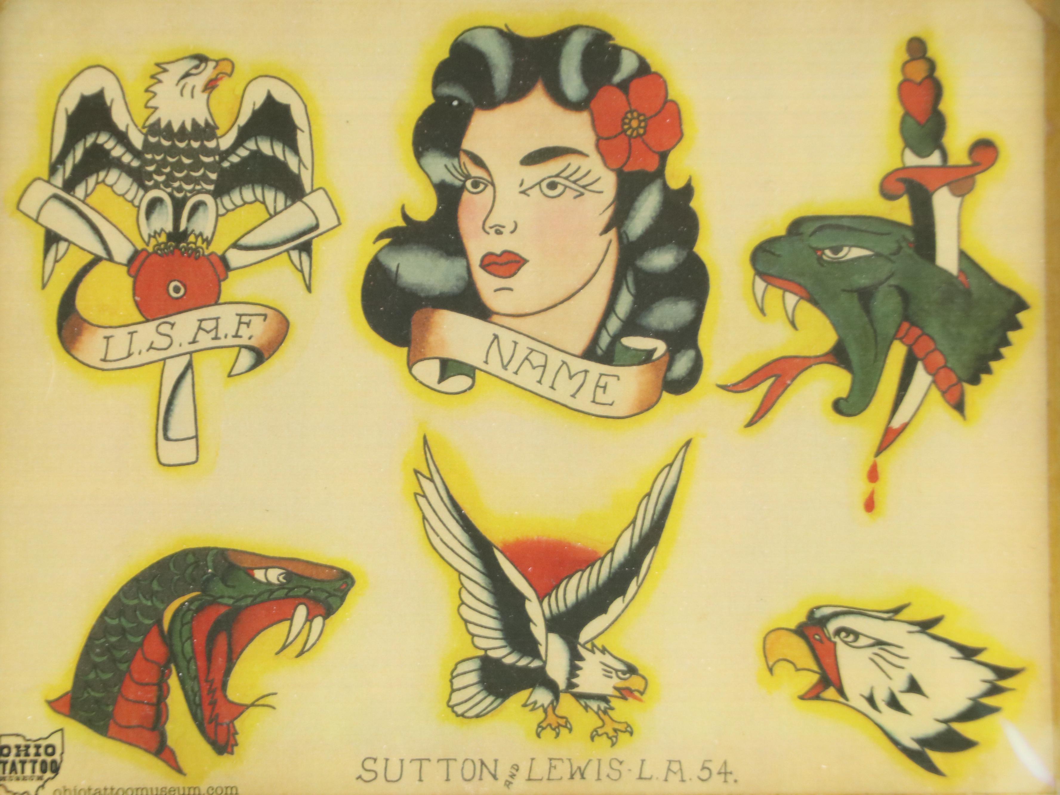 Ohio Tattoo Museum Offset Lithographs of Classic American Flash Designs
