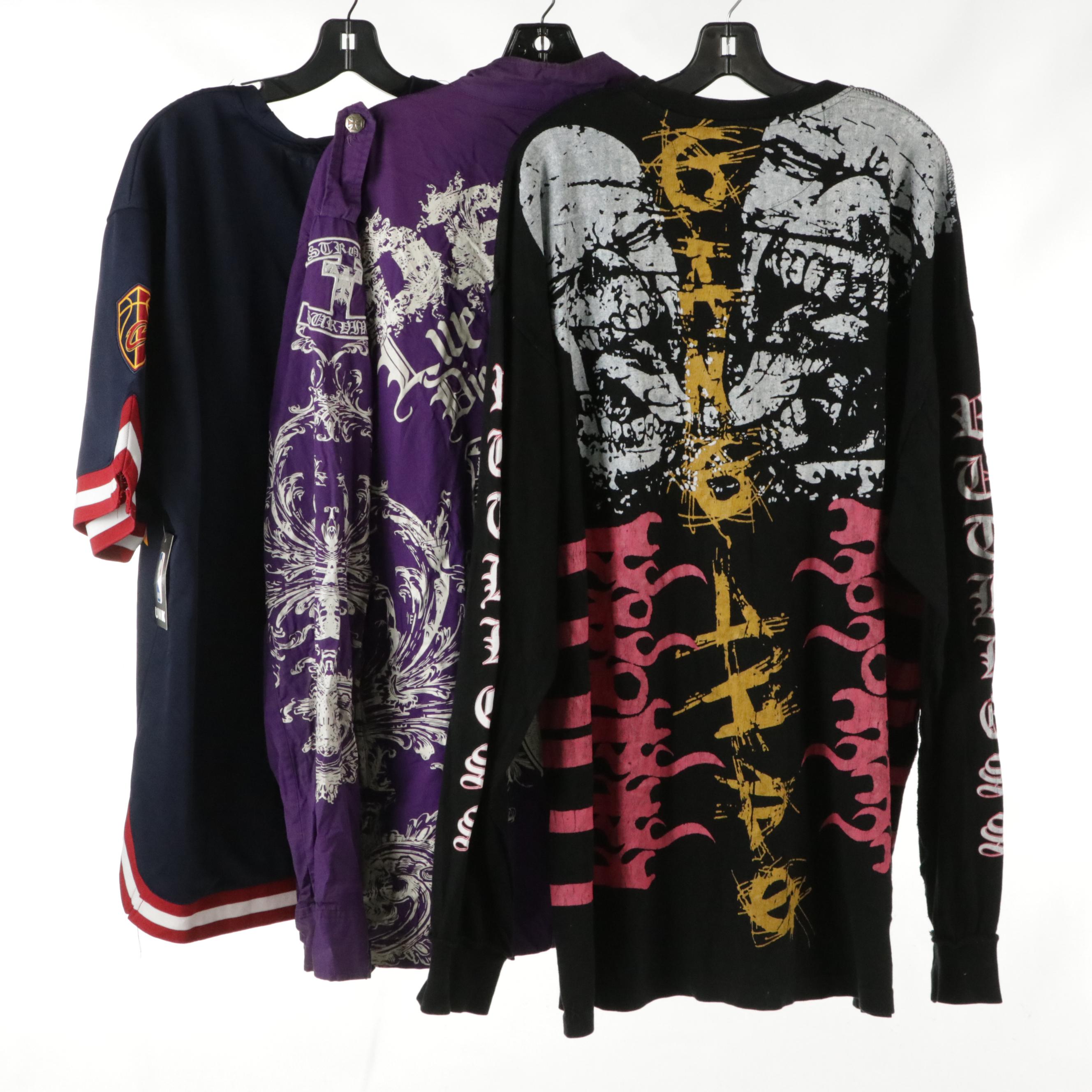 Men's UNK NBA Cleveland Cavaliers Jersey with Blac Label Graphic Shirt/Jacket